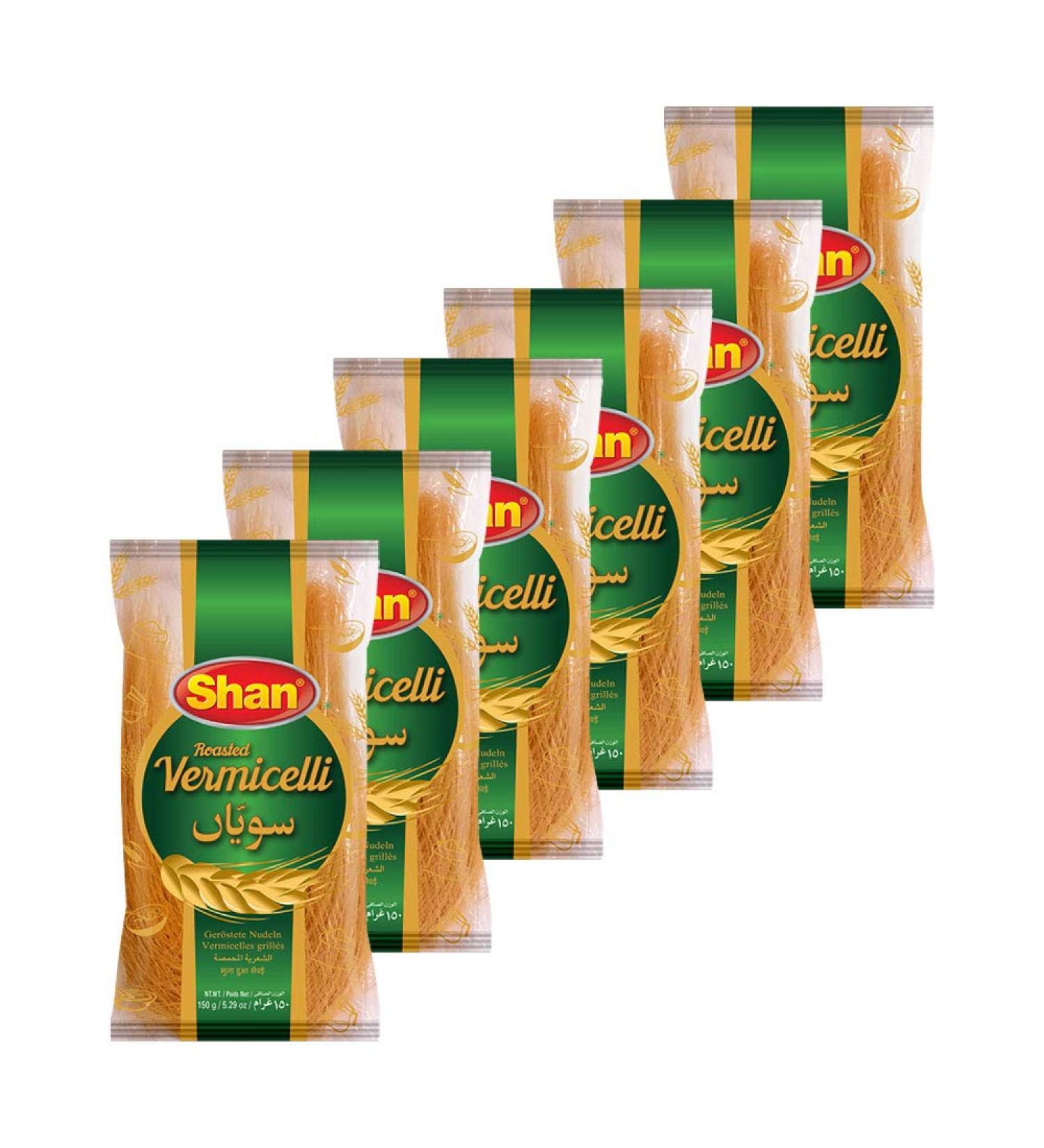 Shan Roasted Vermicelli 5.29 oz (150g) - Gerostete nudeln - Vermicelles grilles - Traditional Sweet Dessert - Suitable for Vegetarians - Airtight PP Bag (Pack of 6) Roasted Vermicelli Pack of 6 - Buy Online on GoSupps.com