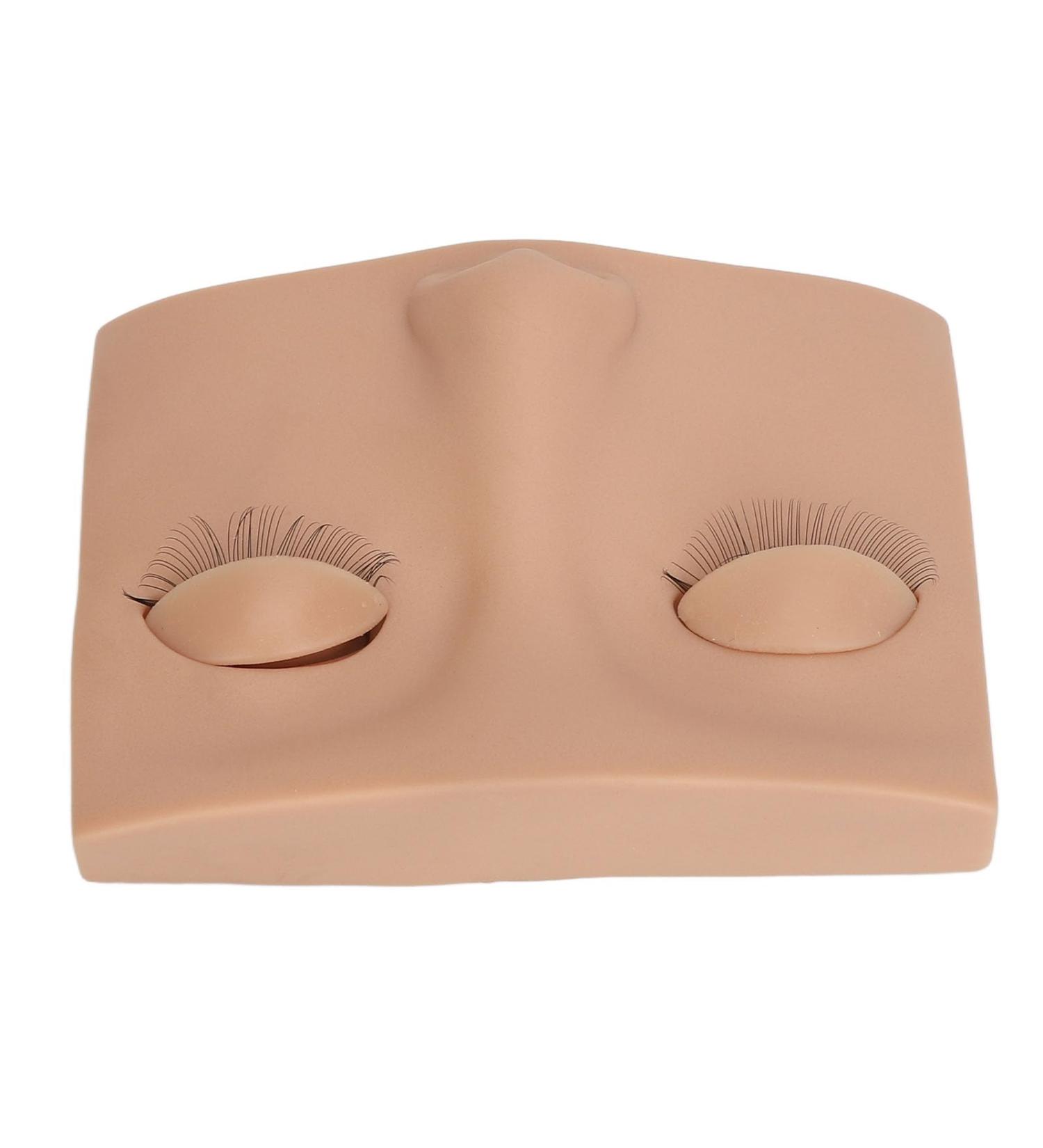 Vivid Half Face Makeup Head with 3 Pairs Removable Eyelids for Lash Extensions Practice Compact Lightweight Suitable for Display (Skin Color) - Buy Online on GoSupps.com