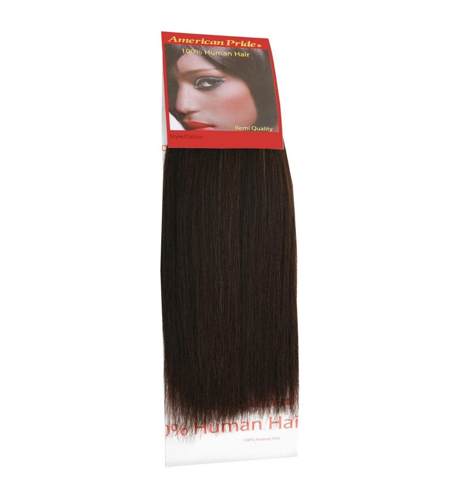 Yaki Silky Weave Human Hair Extensions 8" 1B - Barely Black