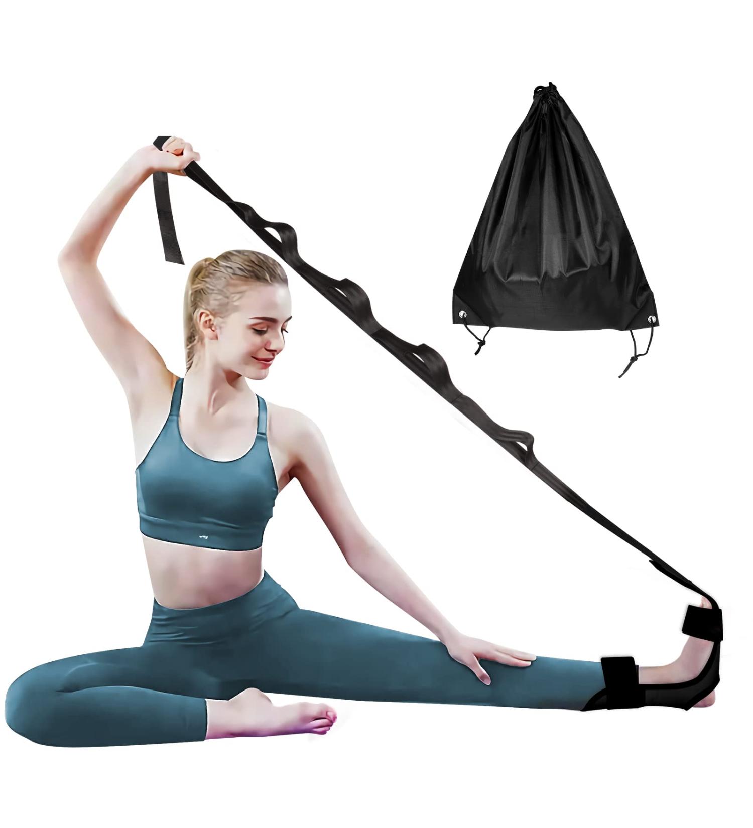 Cycleacc Foot and Calf Stretcher for Plantar Fasciitis - Leg Stretching Strap for Hamstring - Black - Buy Online on GoSupps.com