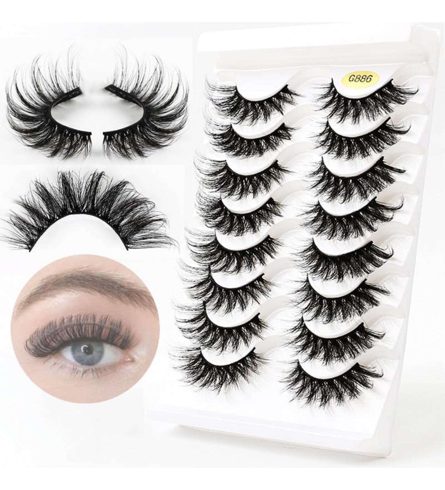 G880-G889 Reusable Russian Strip Fake Lashes D Curl(8 Pairs) Fluffy Wispy Natural False Eyelashes - 3D Effect Naturally Thick Eyelashes G886 - Buy Online on GoSupps.com