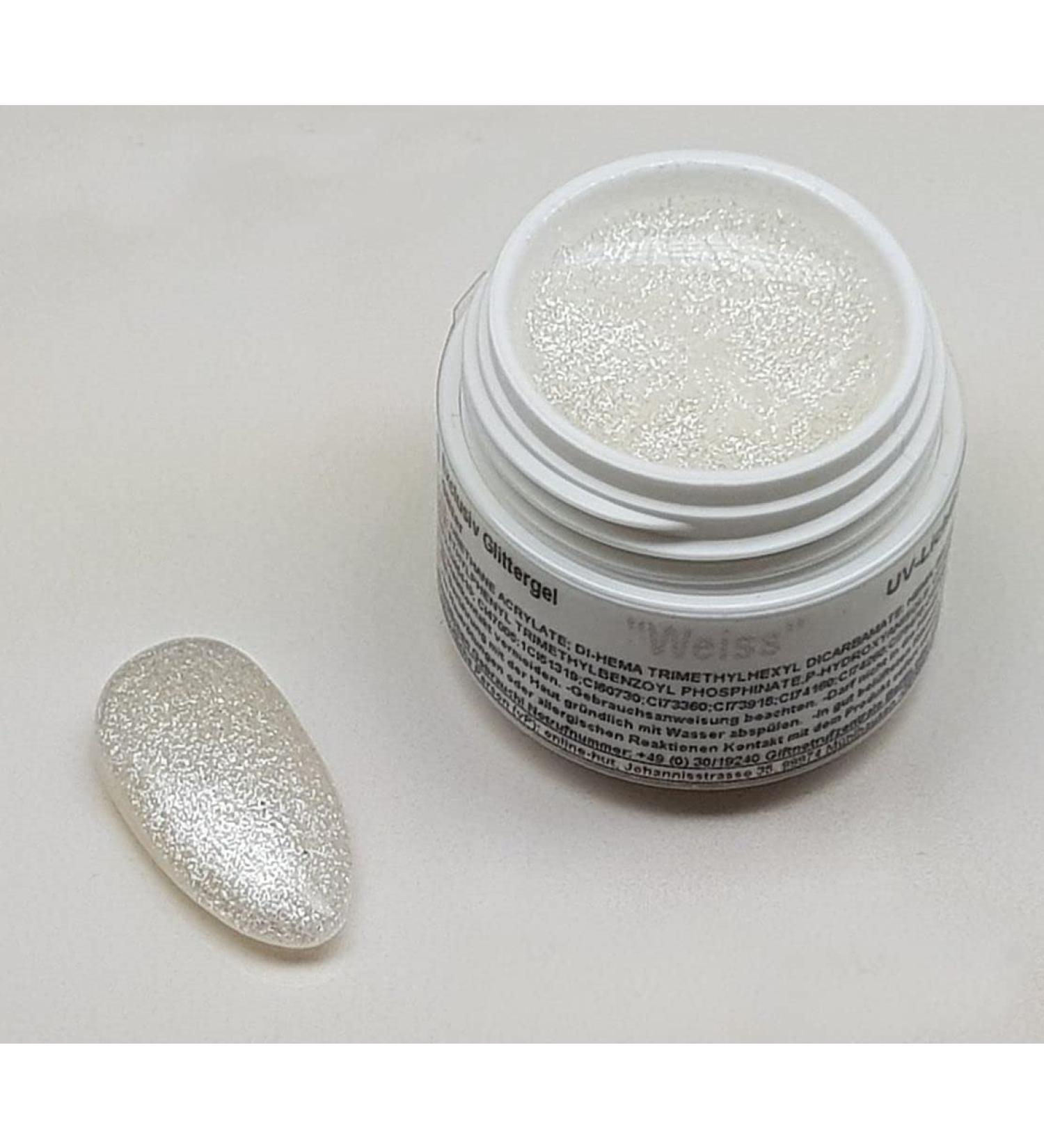 5ml UV Glitter Gel - Exclusive White - Premium Quality for Nail Art & Crafts | International Shipping Available - Buy Online on GoSupps.com
