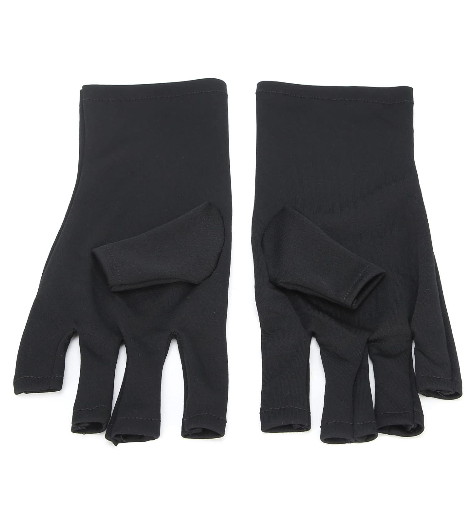 UV Protective Gloves for Nail Art & Skin Care | Anti-Aging Hand Protection for Hiking Canoeing & Driving - Black - Buy Online on GoSupps.com