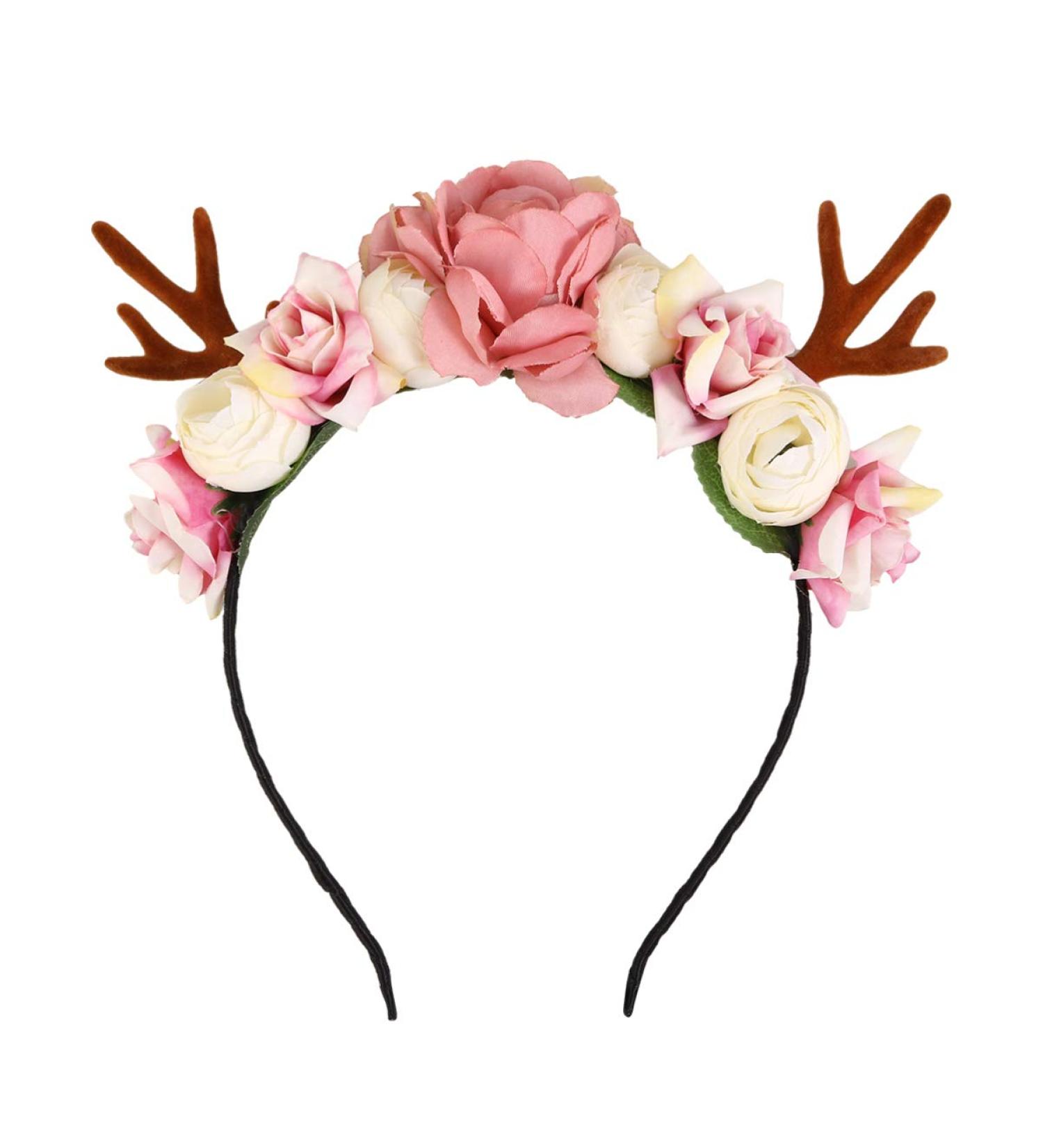 Elk Antler Headband | Floral Crown Headpiece for Carnival & Festival | Unique Hair Accessories - Buy Online on GoSupps.com