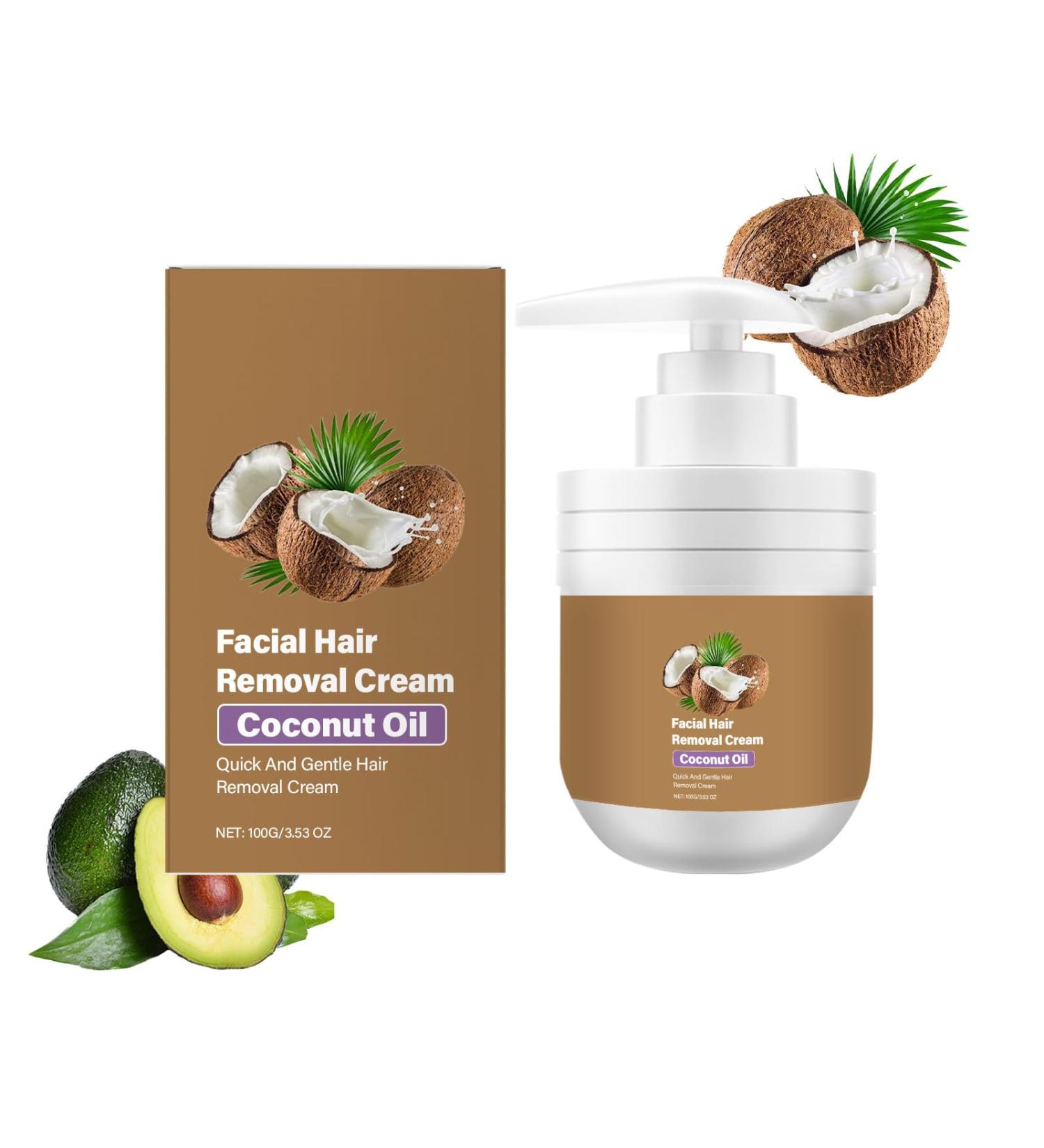 Cr me d pilatoire parfum e la noix de coco pour femme douce pour la peau d licate l vre sup rieure menton 100 ml - Buy Online on GoSupps.com