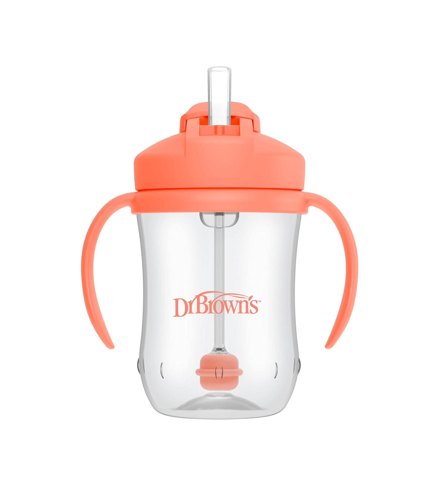 Dr. Brown's Milestones Baby's First Straw Cup Sippy Cup 6m+ Coral 9oz BPA Free - Buy Online on GoSupps.com