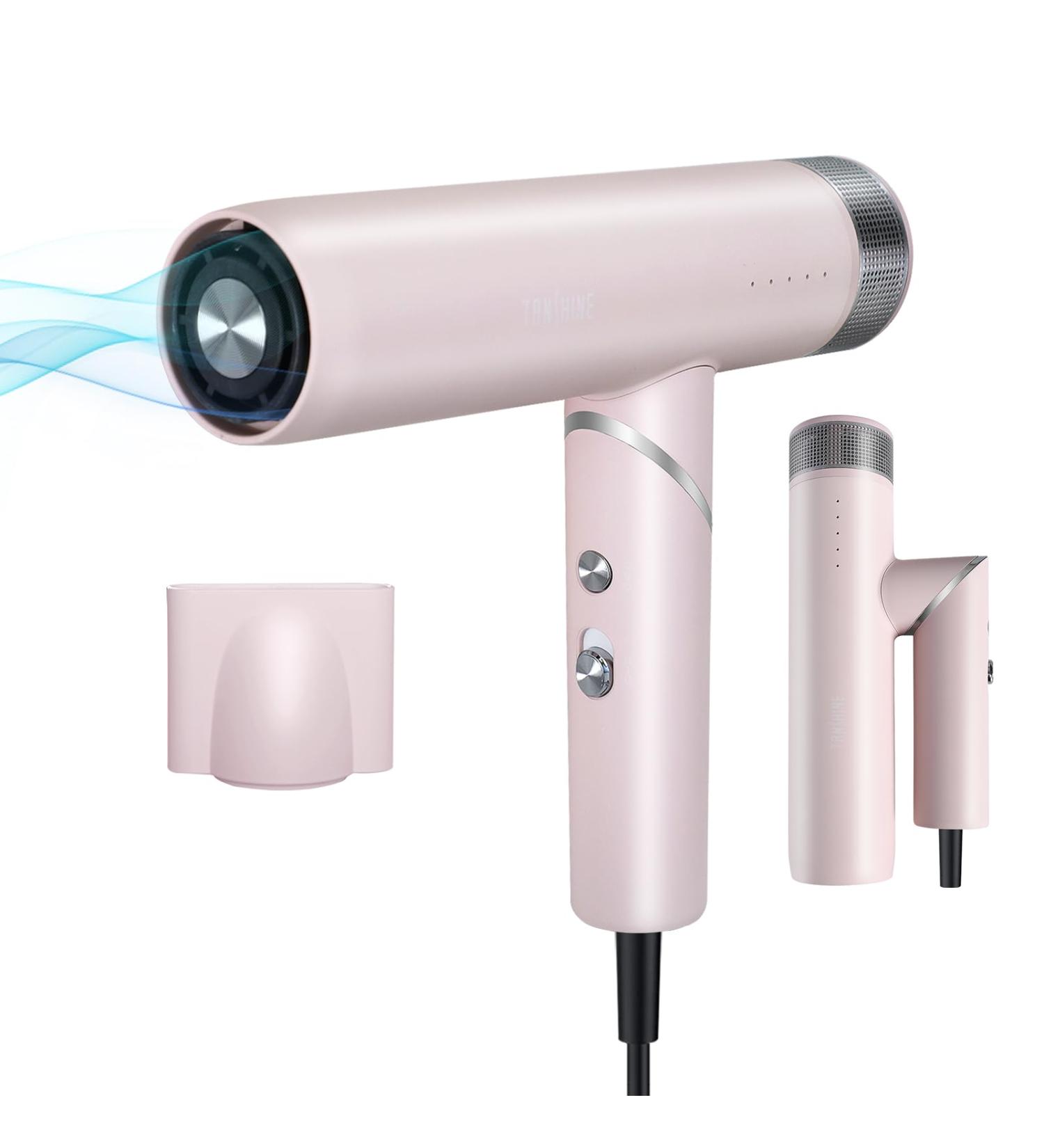 TANSHINE 110000RPM High-Speed Hair Dryer Negative Ionic Blow Dryer Foldable for Fast Drying 1600W Professional Hair Dryer with Magnetic Nozzle for Salon Travel High Speed Brushless Motor Pink - Buy Online on GoSupps.com