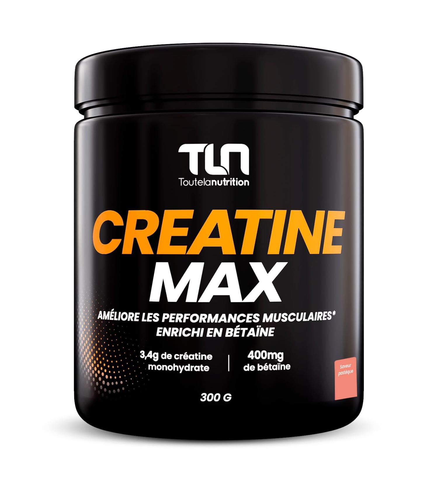 CREATINE MAX | Pure Creatine Monohydrate Powder | Enriched with Betaine and Maltodextrin | Muscle Performance Booster | No Additives | Pre Workout | Watermelon Flavor | 300g | TLN - Buy Online on GoSupps.com