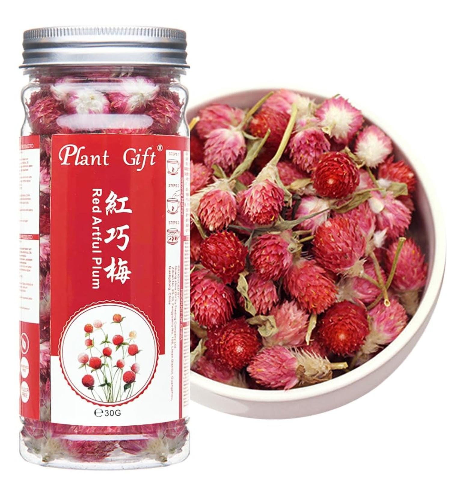PlantGift Dried Red Artful Plum Tea 30G/1oz - Gluten-Free Non-GMO Dried Flowers Herbs Kit for Bath Soap Making Dry Flowers - Buy Online on GoSupps.com