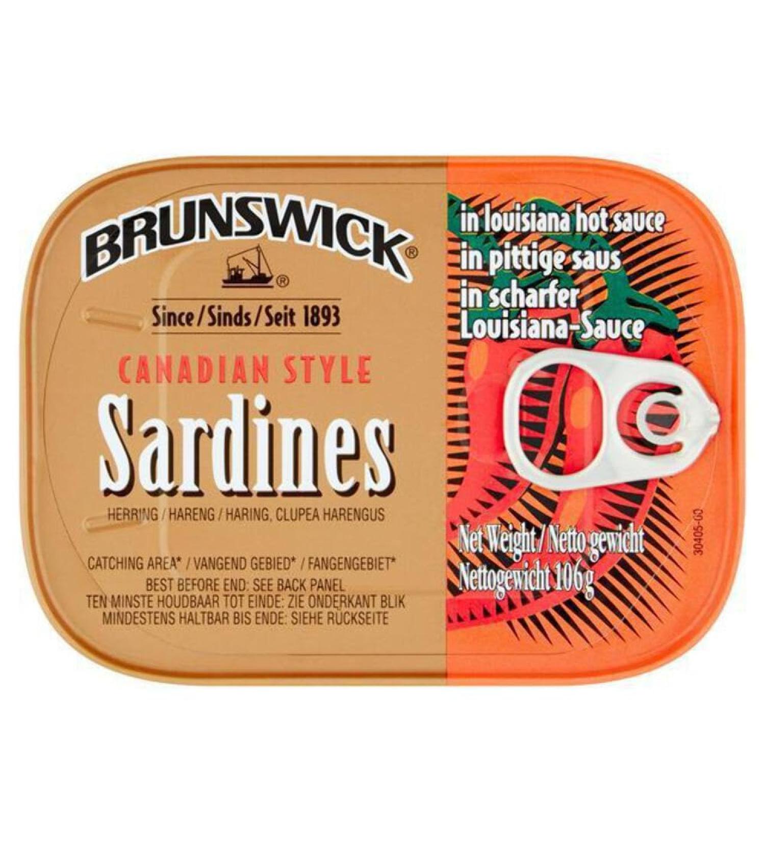 MASBrunswick Sardines with Louisana Hot Sauce 106g Box of 12-Fd