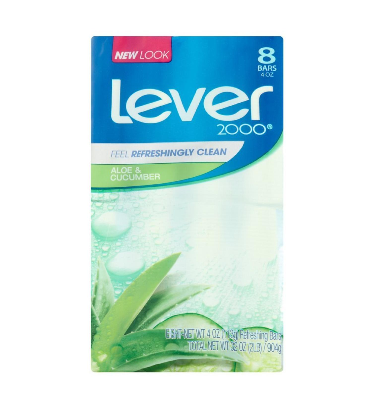 Lever 2000 Bar Soap Aloe & Cucumber 4 oz bars 8 ea (5 Pack)