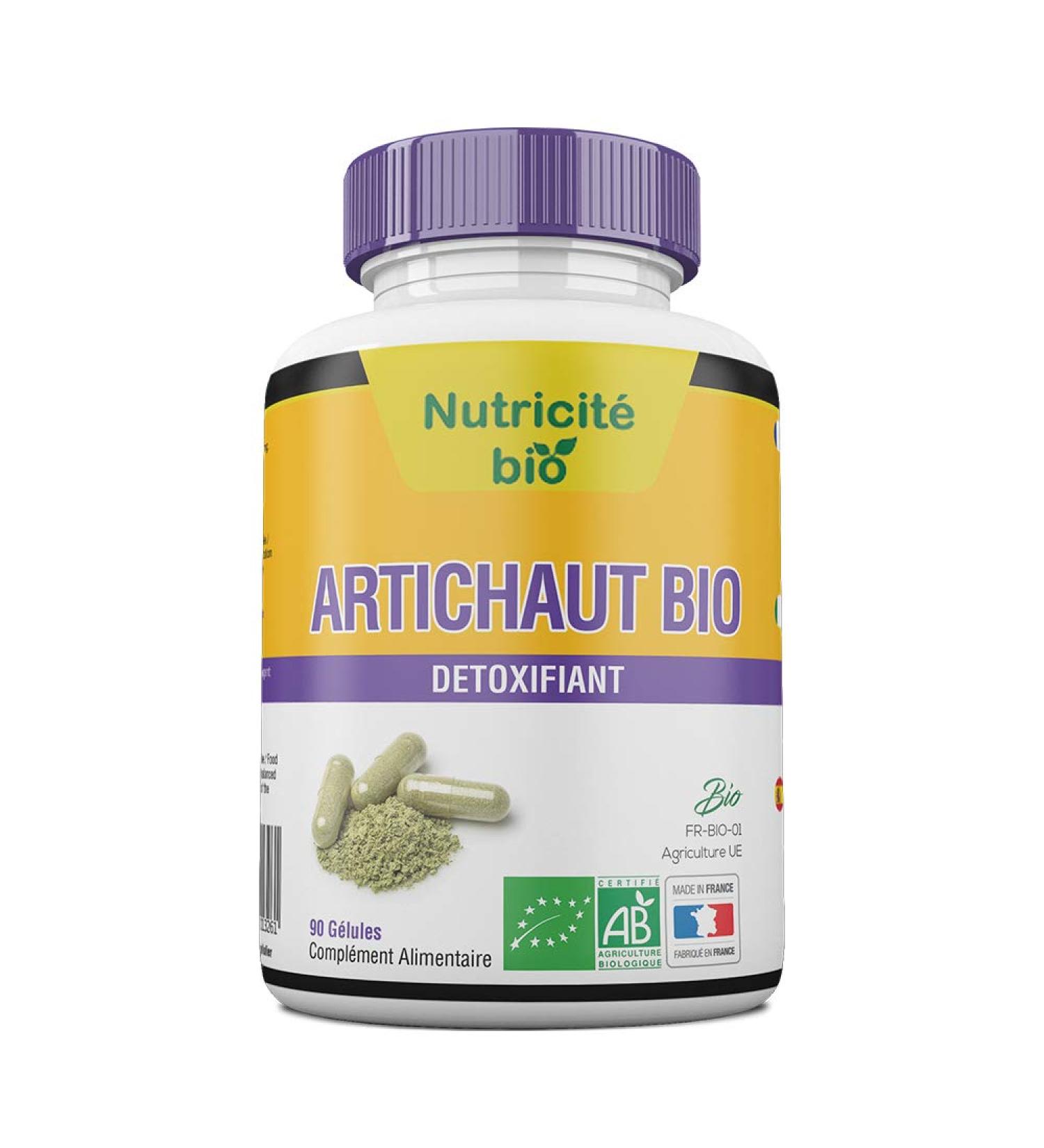 Organic Artichoke - 90 Capsules - Natural Detox - 100% Organic and Made in France - Slimming Organic Artichoke to Activate Transit and Protect the Liver - Buy Online on GoSupps.com