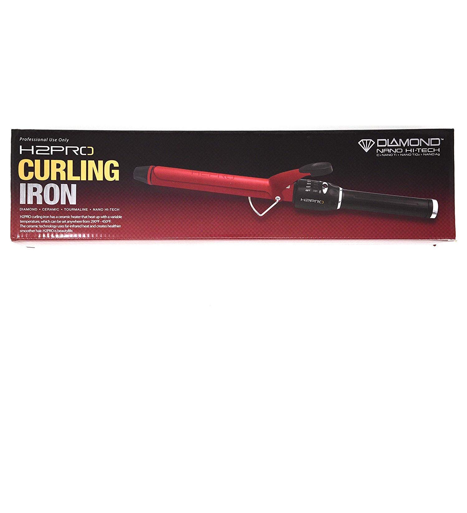 H2PRO 1" Coated Ceramic Barrel Curling Iron - Temperature Control for Shiny Healthy Hair | Durable & Efficient International Shipping - Buy Online on GoSupps.com
