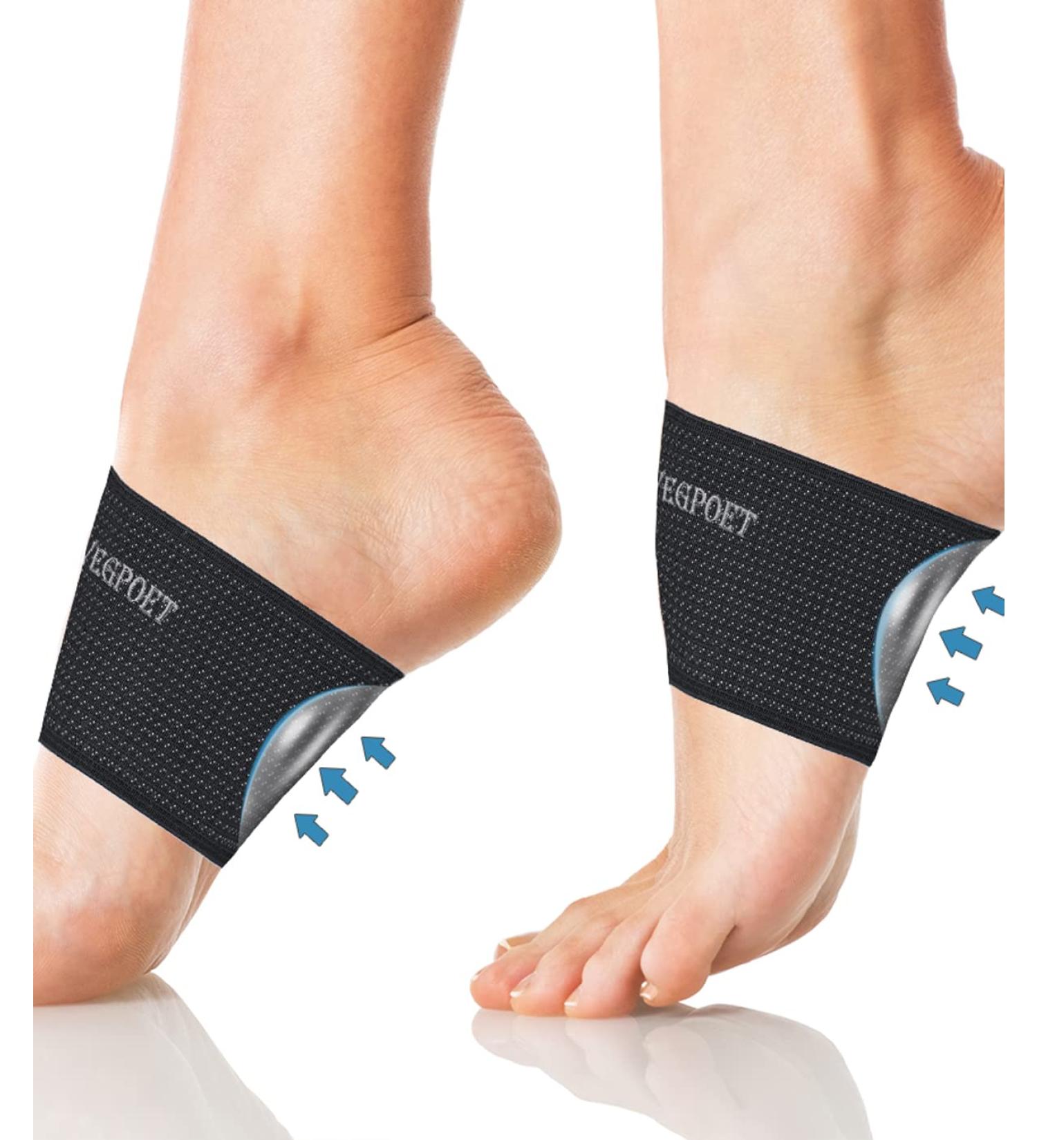 Copper Arch Support Relief Plus - Vegpoet Plantar Fasciitis Arch Supports with Gel Pads for Men & Women - Flat Feet Pain Relief (1 Pair Black) - Buy Online on GoSupps.com