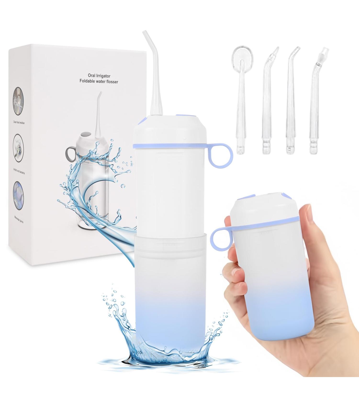 Portable Water Flosser - Cordless Dental Irrigator with 3 Modes IPX7 Waterproof 4 Jet Tips for Teeth & Braces Care - Ideal for Home & Travel - Buy Online on GoSupps.com