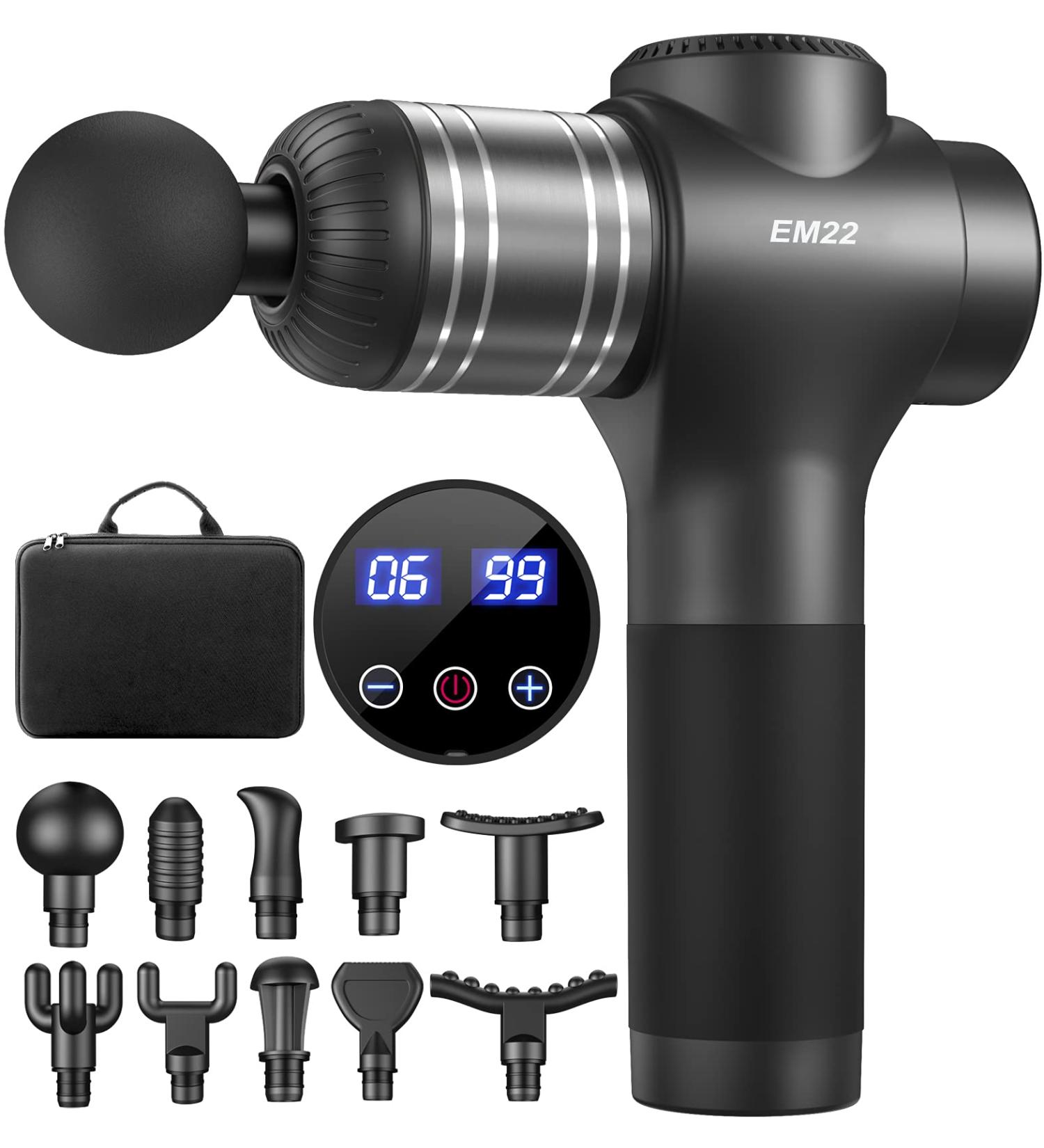 Deep Tissue Percussion Massage Gun for Athletes - Grey - Buy Online on GoSupps.com