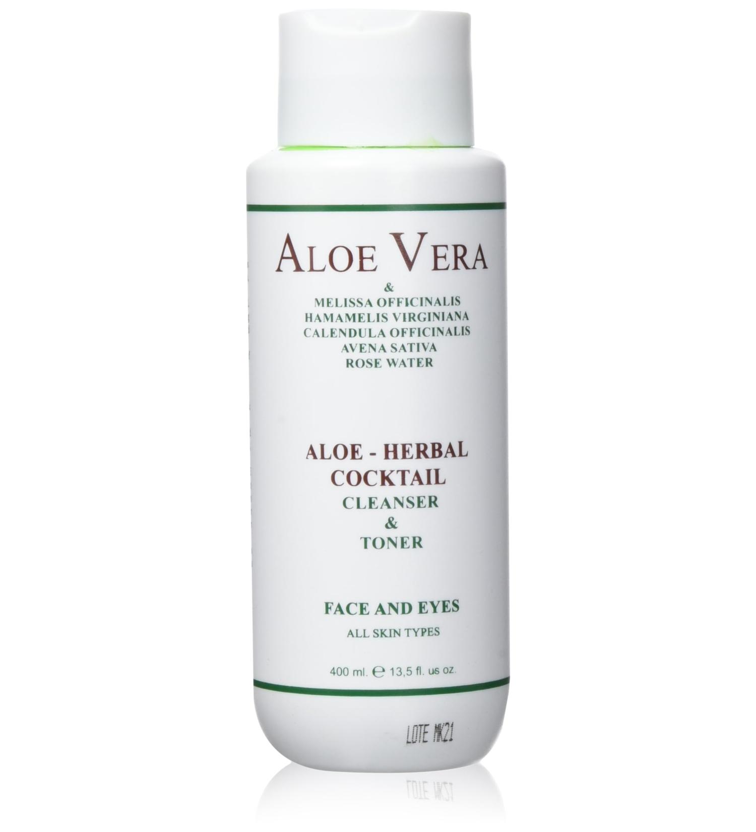 Aloe Vera from Canarias cosmetics - Aloe-herbal Cockail cleansing lotion and tonic 400 ml  - Buy Online on GoSupps.com