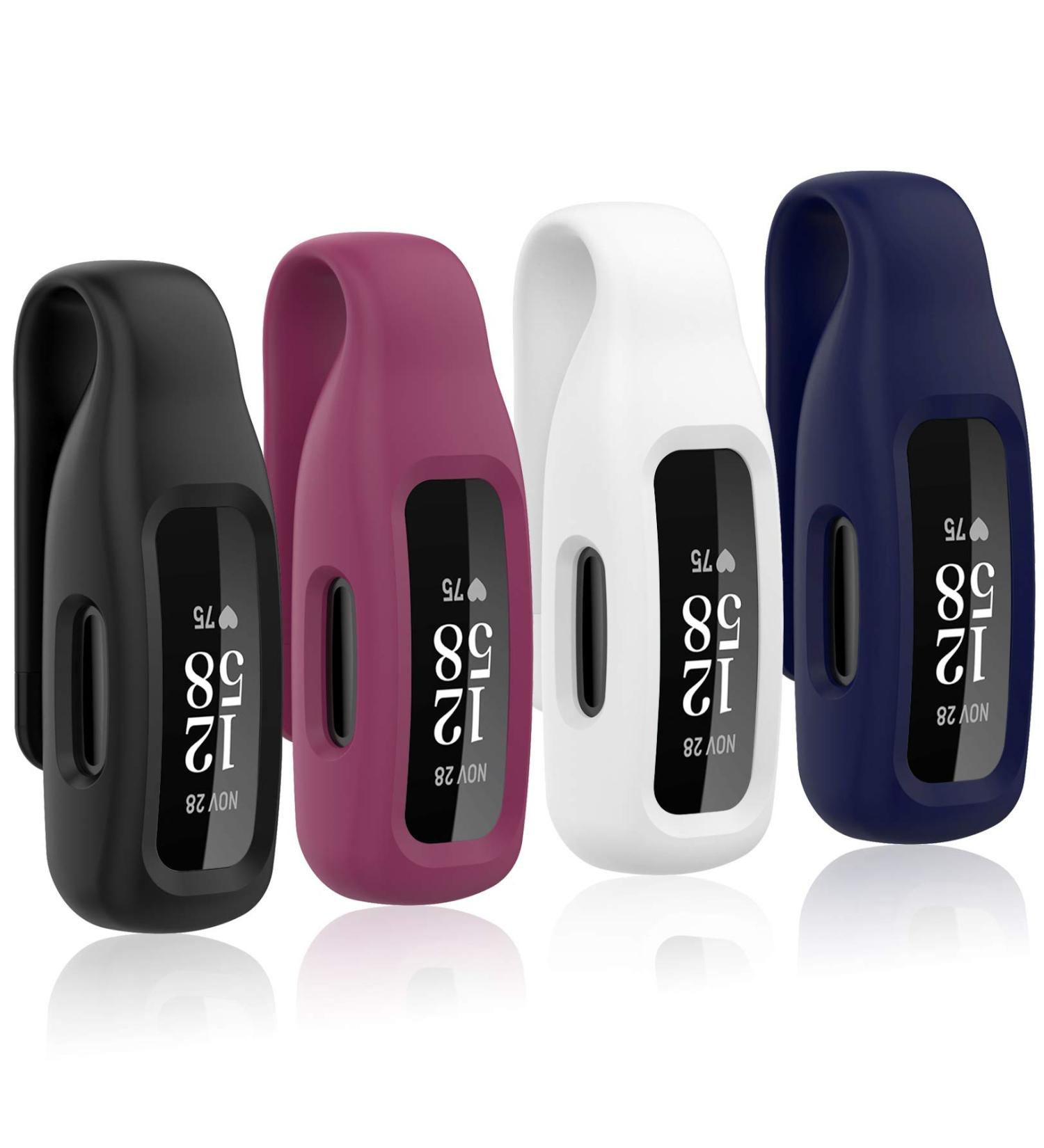 Huadea 4-Pack Clip Case Compatible with Fitbit Inspire 2/Fitbit Inspire 3  Soft Silicone Clip Clasp Accessory Replacement for Fitbit Inspire 2/Inspire 3 (Black/White/Wine Red/Navy) - Buy Online on GoSupps.com