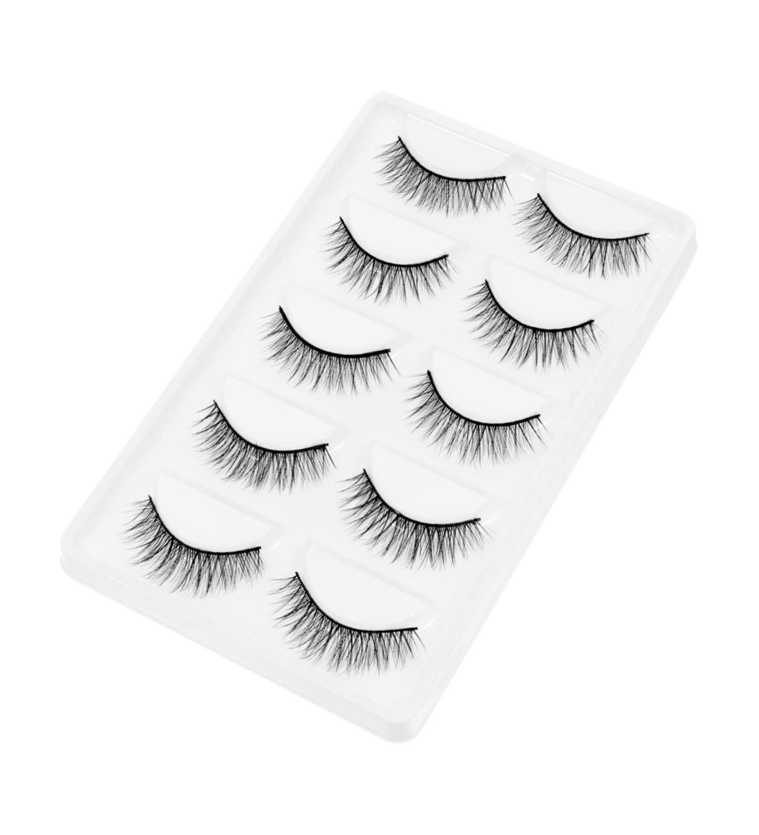 minkissy 5 Pairs False Eyelashes Eyelash Wispy Eyelashes Elf Eyelashes Faux Dramatic Eyelashes Cosmetic Eyelashes Artificial Eyelashes Handmade Eyelashes Artificial Fiber Fluffy Glue 3d - Buy Online on GoSupps.com