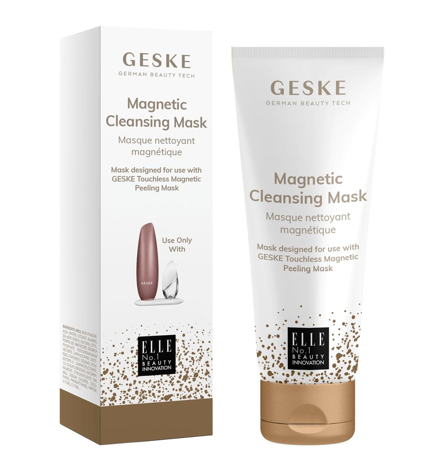 GESKE Magnetic Cleansing Mask | Use with our Touchless Magnetic Peeling Mask | Deep Skin Cleansing | Face Mask with Magnetic Particles | Vitamin E & Glycerin | Gentle Formula | Refines Complexion