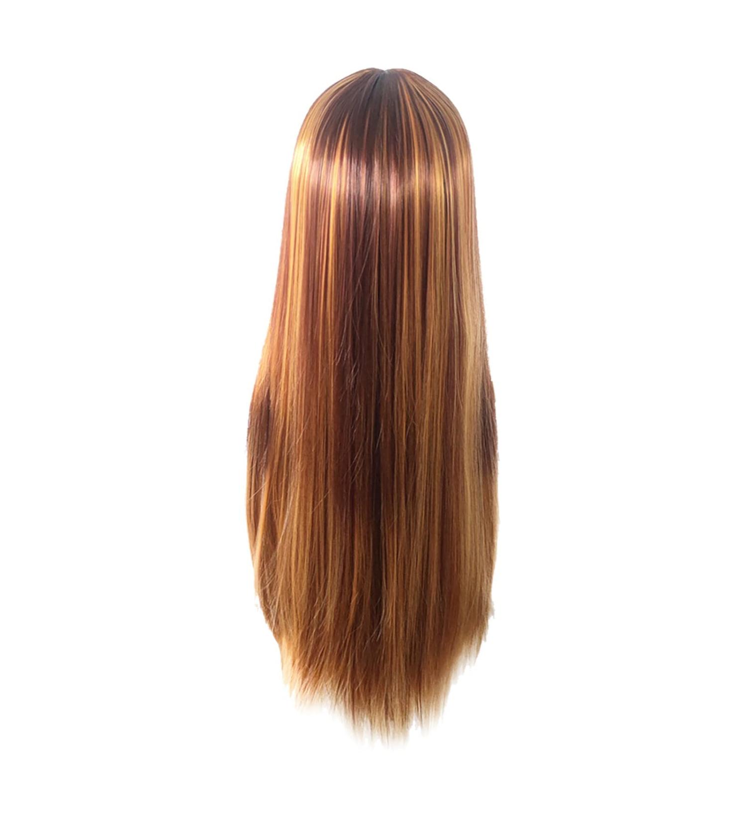 Hair Cutting Cape for Kids Wig Women's Brown Gold Piano Long Liu Hailong Straight Hair Wig Set Big Curly Wig for Women Khaki One Size - Buy Online on GoSupps.com