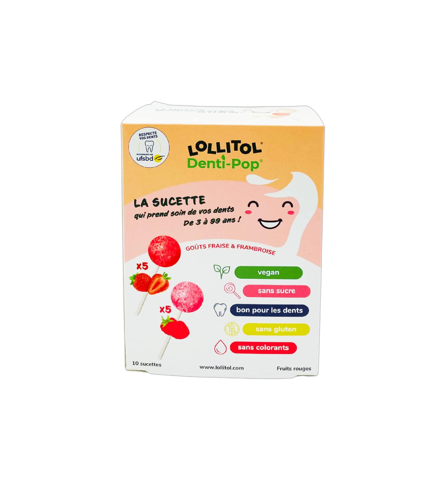 Lollitol Sugar Free Lollitol Box of 10 Red Fruits Strawberry & Raspberry Flavor - The Confectionery that Combines Gourmandis - Buy Online on GoSupps.com