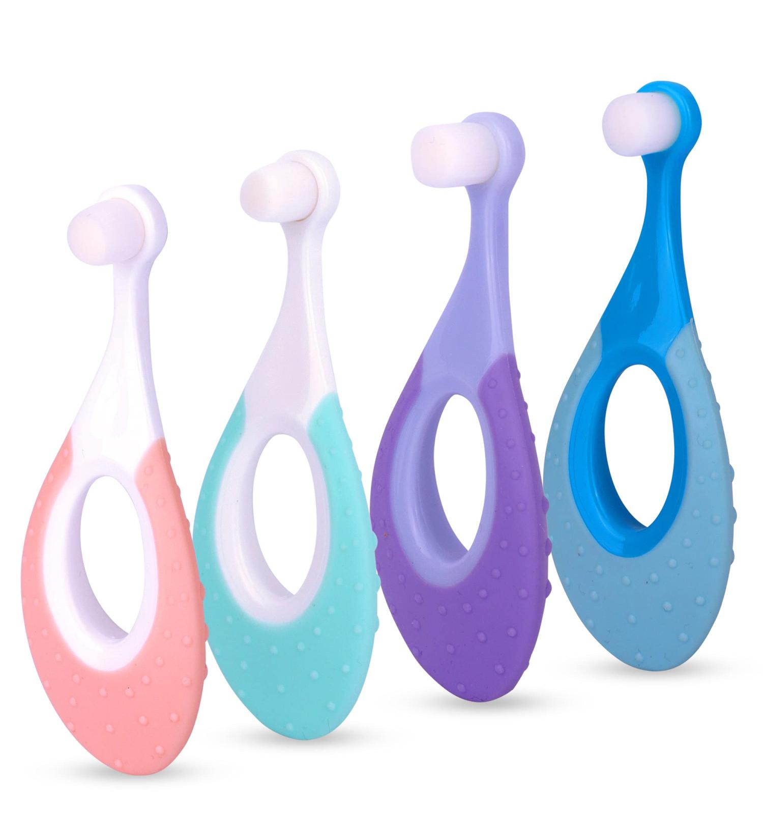 Ecovona Training Baby Toothbrush for Infants & Toddlers 0-2 Years (4 Pack) | Super Soft Bristles, Easy Hold Teething Handle | BPA Free, Easy to Clean - Buy Online on GoSupps.com