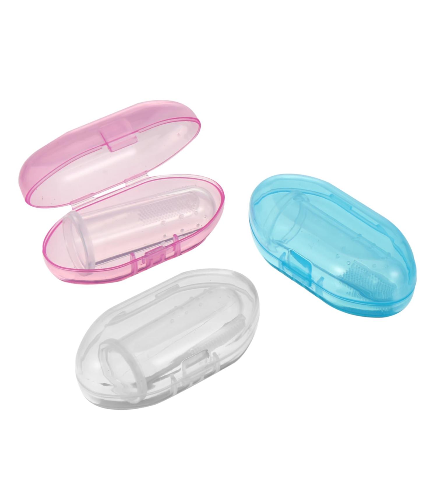 Minkissy Infants' Milchzahn Brush Set - Mouth Cleaning Finger Toothbrush for Babies - 3 Pieces of Manual Chicken Stuff Brush - Buy Online on GoSupps.com