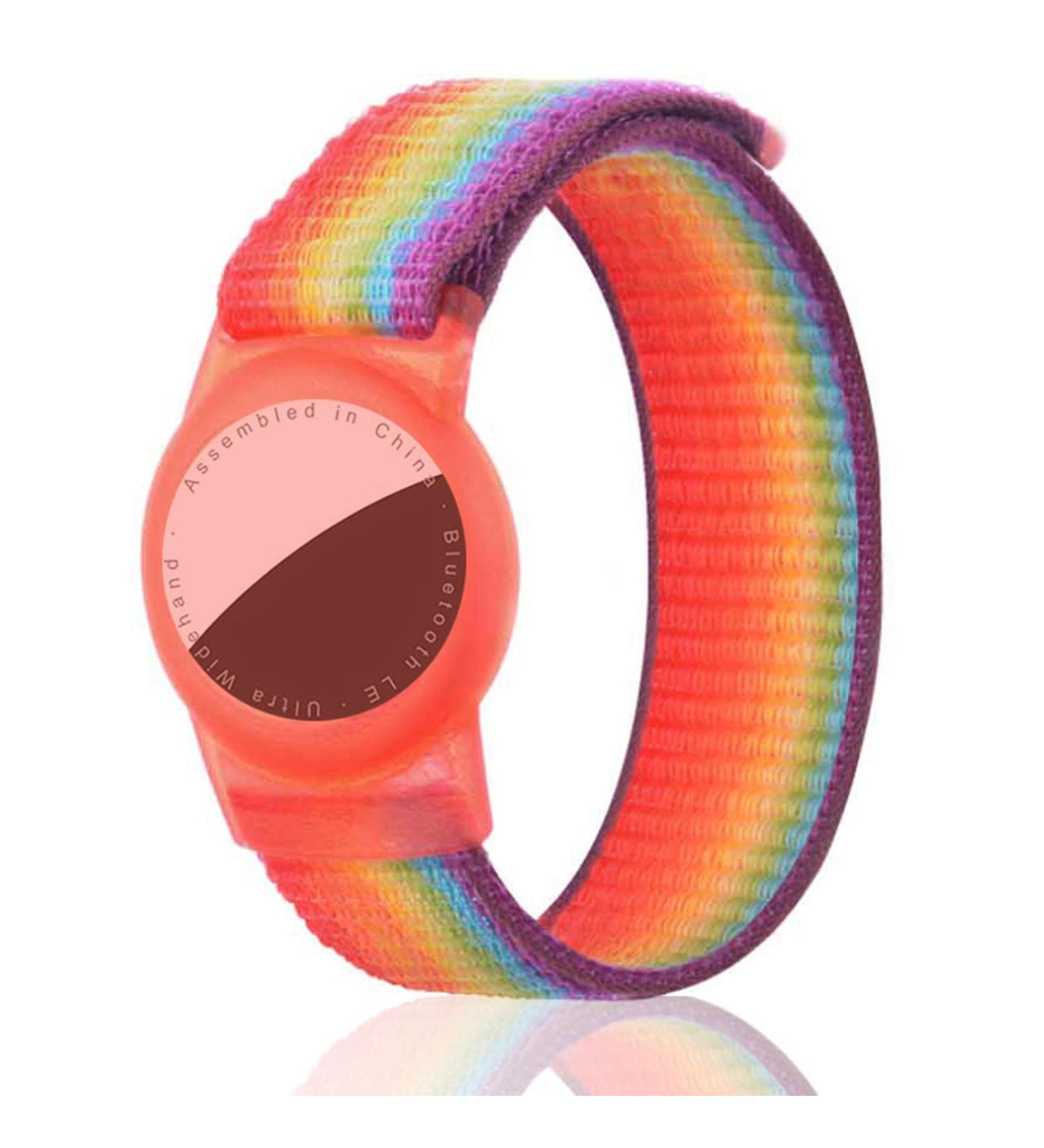 Dingfeiyu Airtag Wristband for Kids Adult Apple Airtag Waterproof Bracelet Adjustable Anti Lost Airtag Wristband Nylon for Toddler Child and Men Women (rainbow) - Buy Online on GoSupps.com