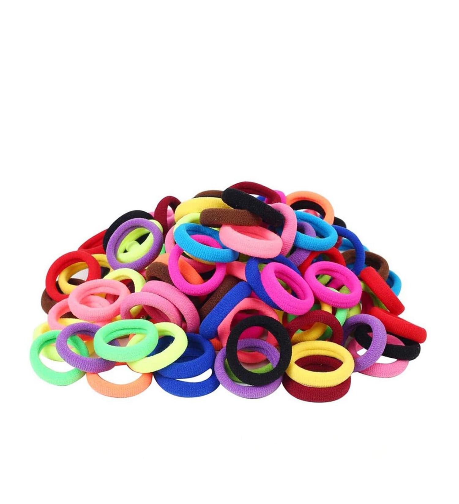 ASYKNM 200 Colorful Hair Ties - Seamless Soft Ponytail Holders for Girls Babies Toddlers & Children - International Shipping Available - Buy Online on GoSupps.com