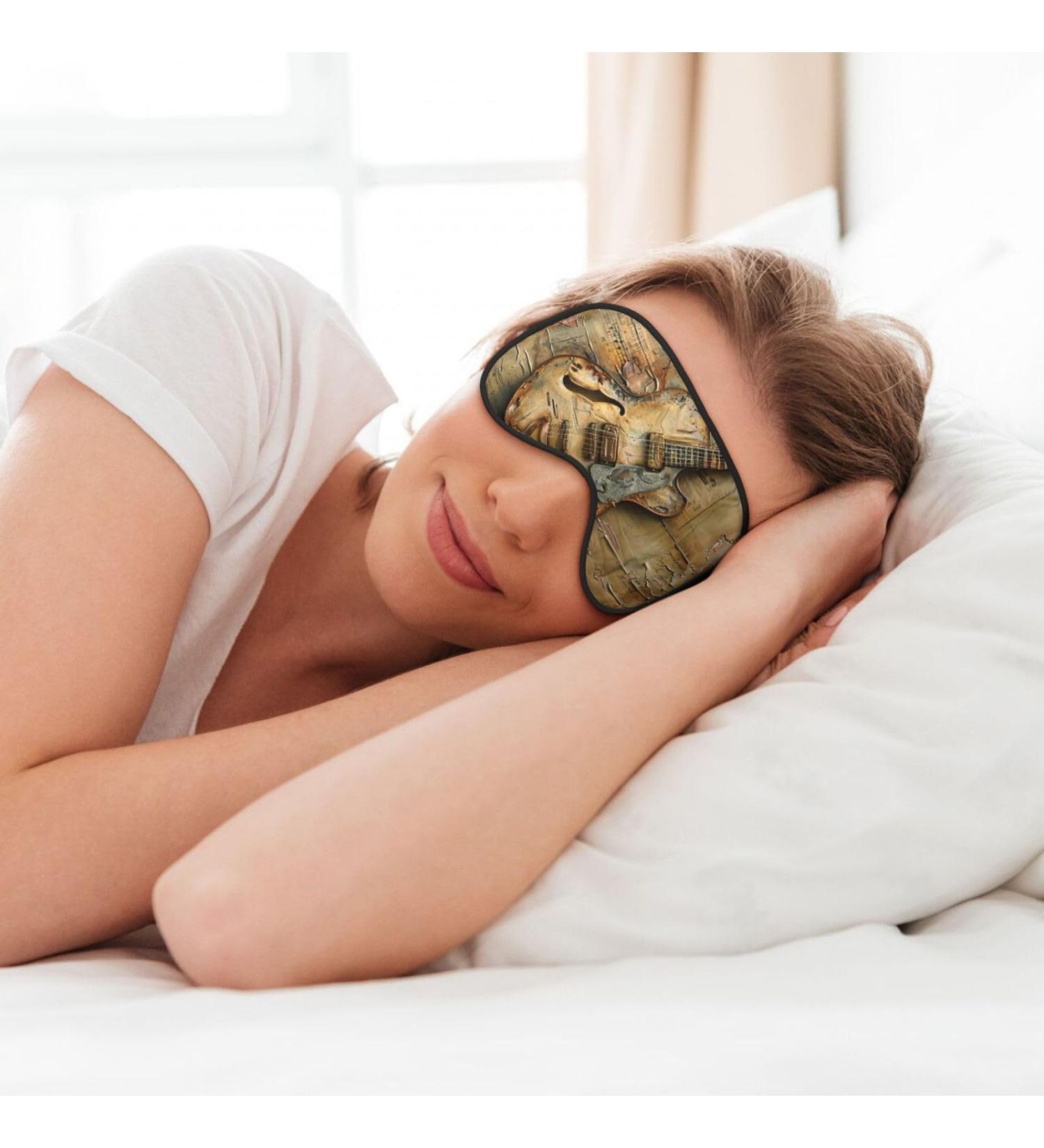 Nice Guitar Print Soft Eye Mask - Comfortable Sleep Mask for Men & Women | Travel Sleep Eye Mask - Buy Online on GoSupps.com