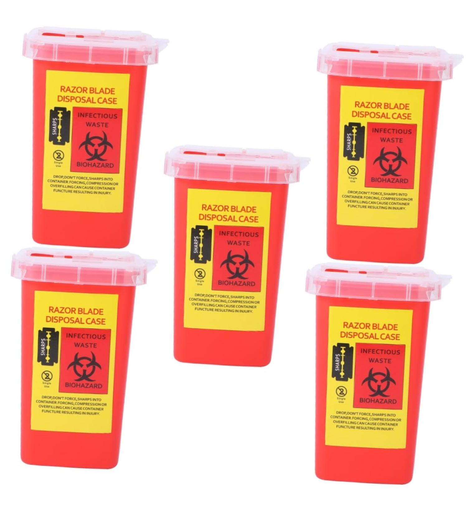 Gleavi 5 STK Razor Blade Disposal Container - Safe Waste Holder for Razors & Blades | Automatic Trash Can for Easy Disposal - Buy Online on GoSupps.com