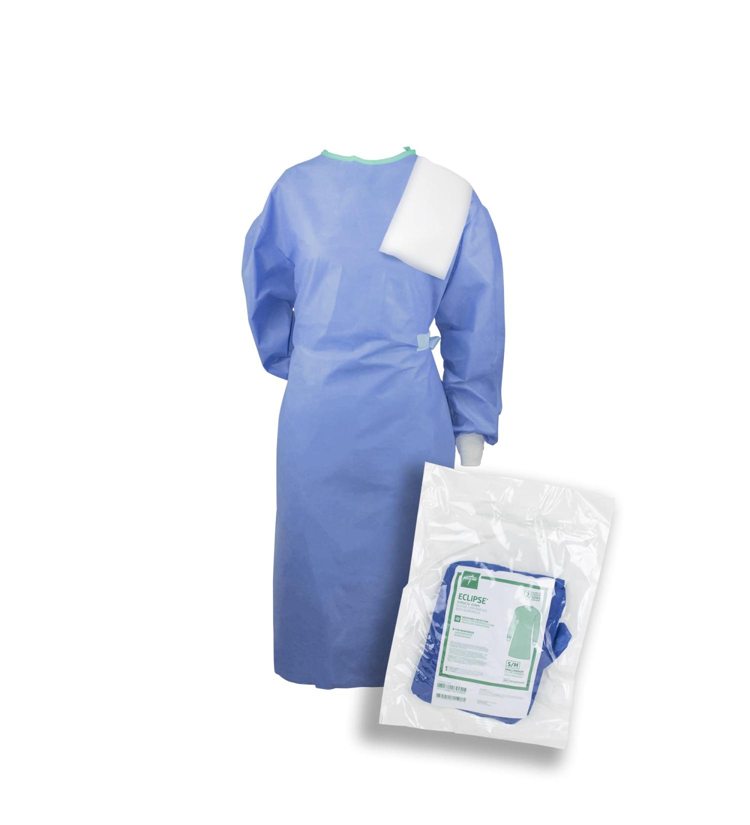 Level 2 Disposable Procedure Medical Gown Sterile with Towel Poly Large