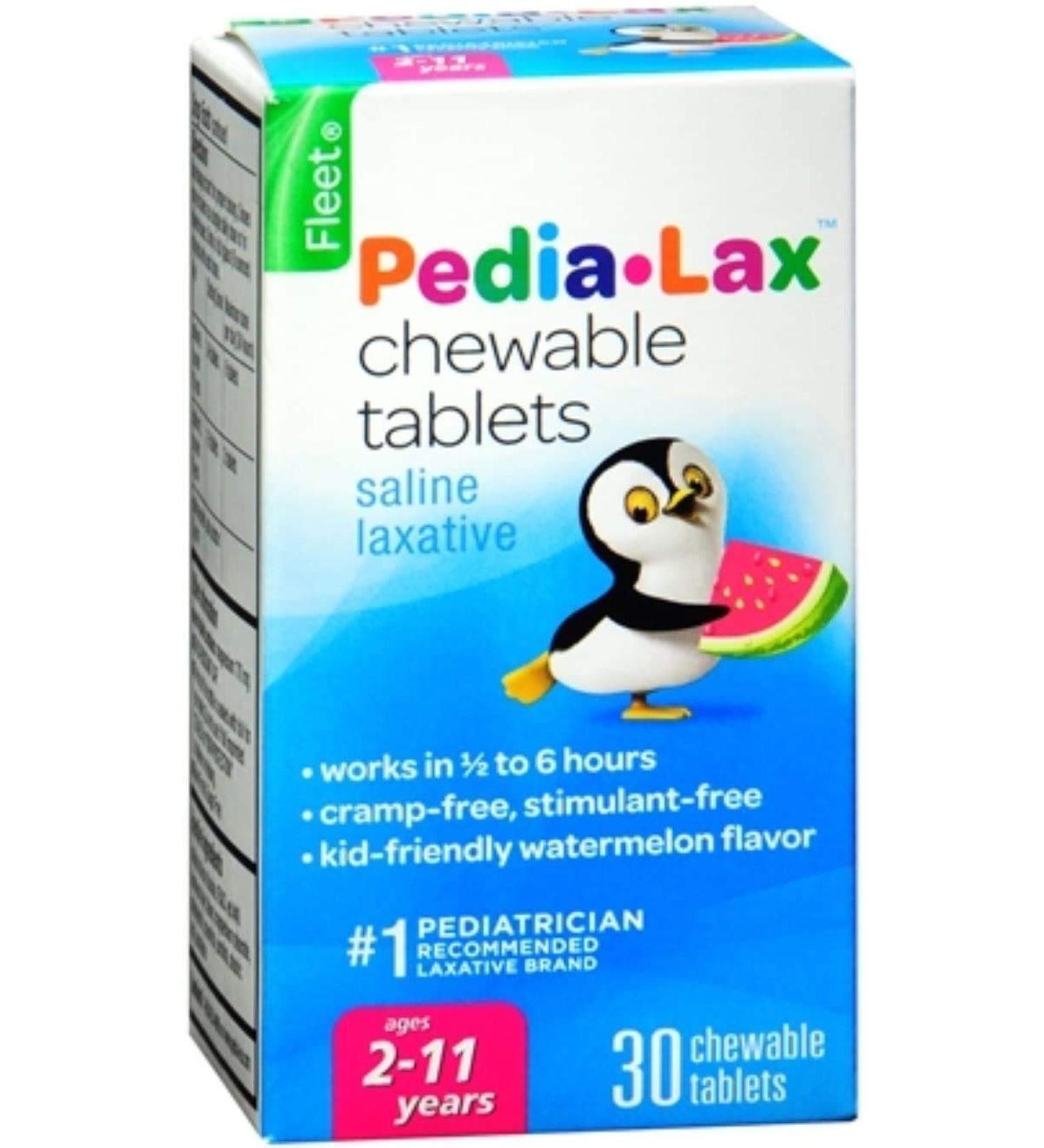 Fleet Pedia-Lax Watermelon Chewable Laxative Tablets - 30 Count - Buy Online on GoSupps.com
