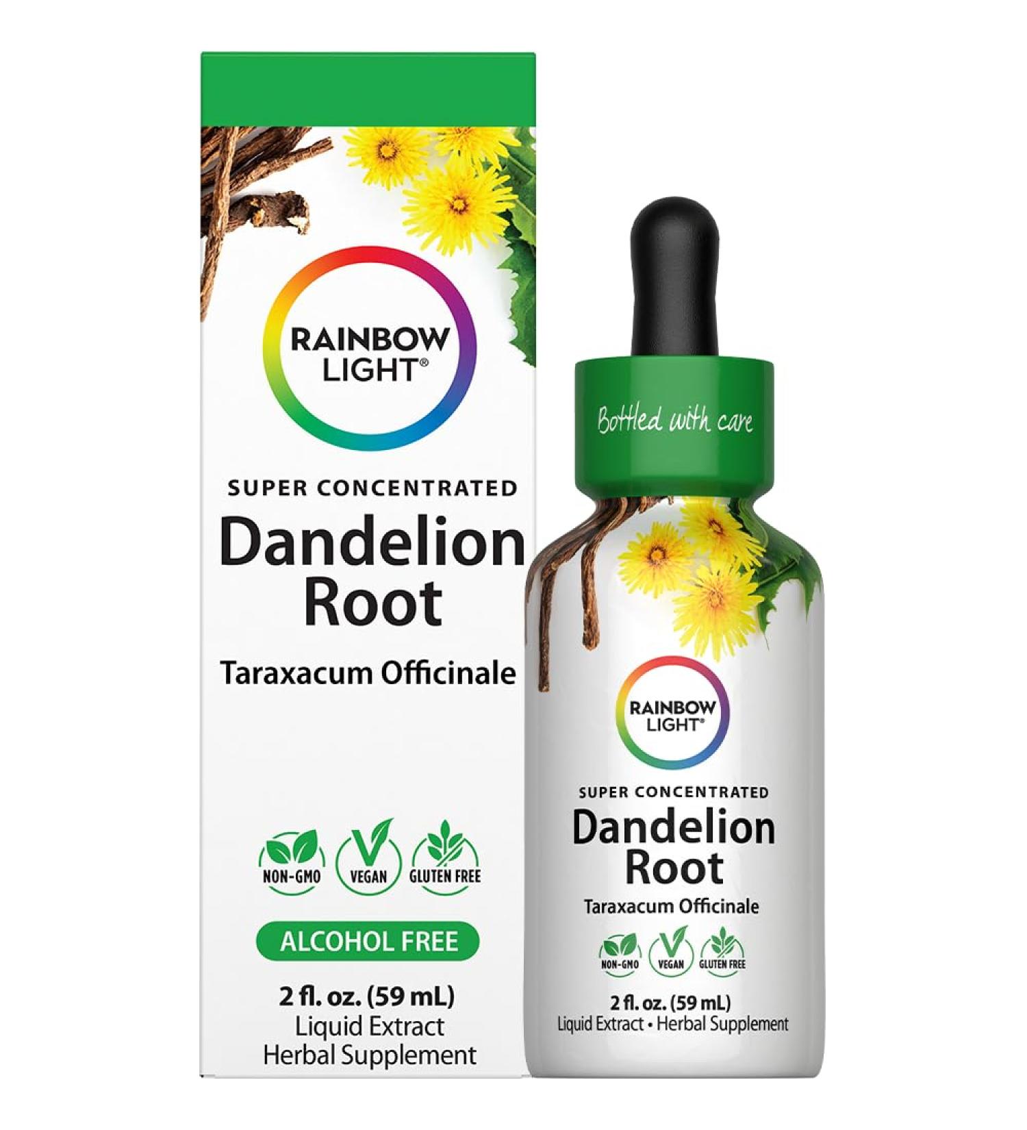 Rainbow Light Dandelion Root Extract Supplement | 2 Fl Oz | Super Concentrated | Alcohol Free | Non-GMO and Gluten Free - Buy Online on GoSupps.com