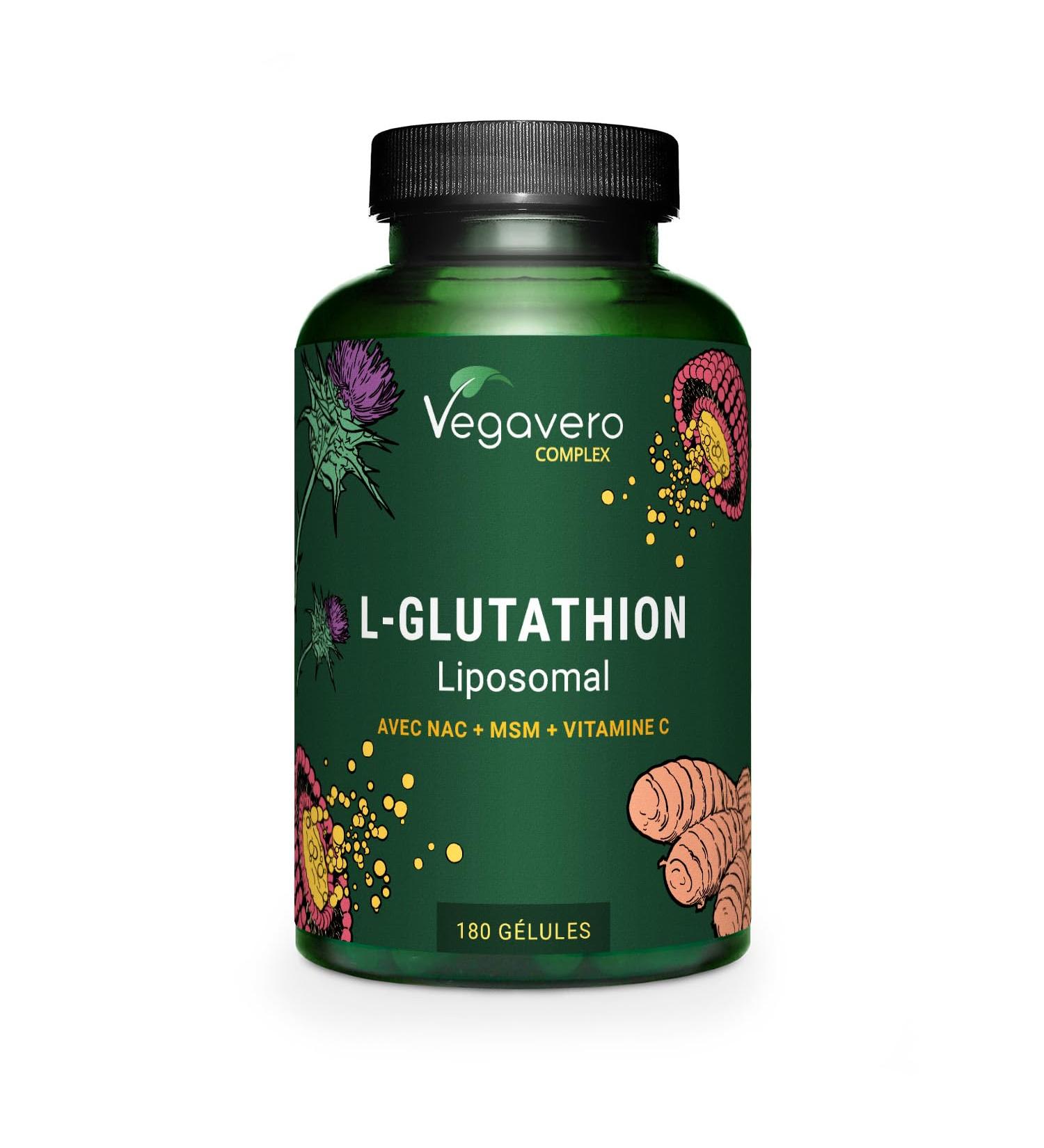 GLUTATHION Liposomal & R duit | 180 G lules | Avec Pr curseurs : NAC Vitamine C MSM Glycine | PureWay - G | Antioxydant + Anti age + Immunit | Vegan & Sans Additifs | Vegavero 180 unit (Lot de 1) - Buy Online on GoSupps.com
