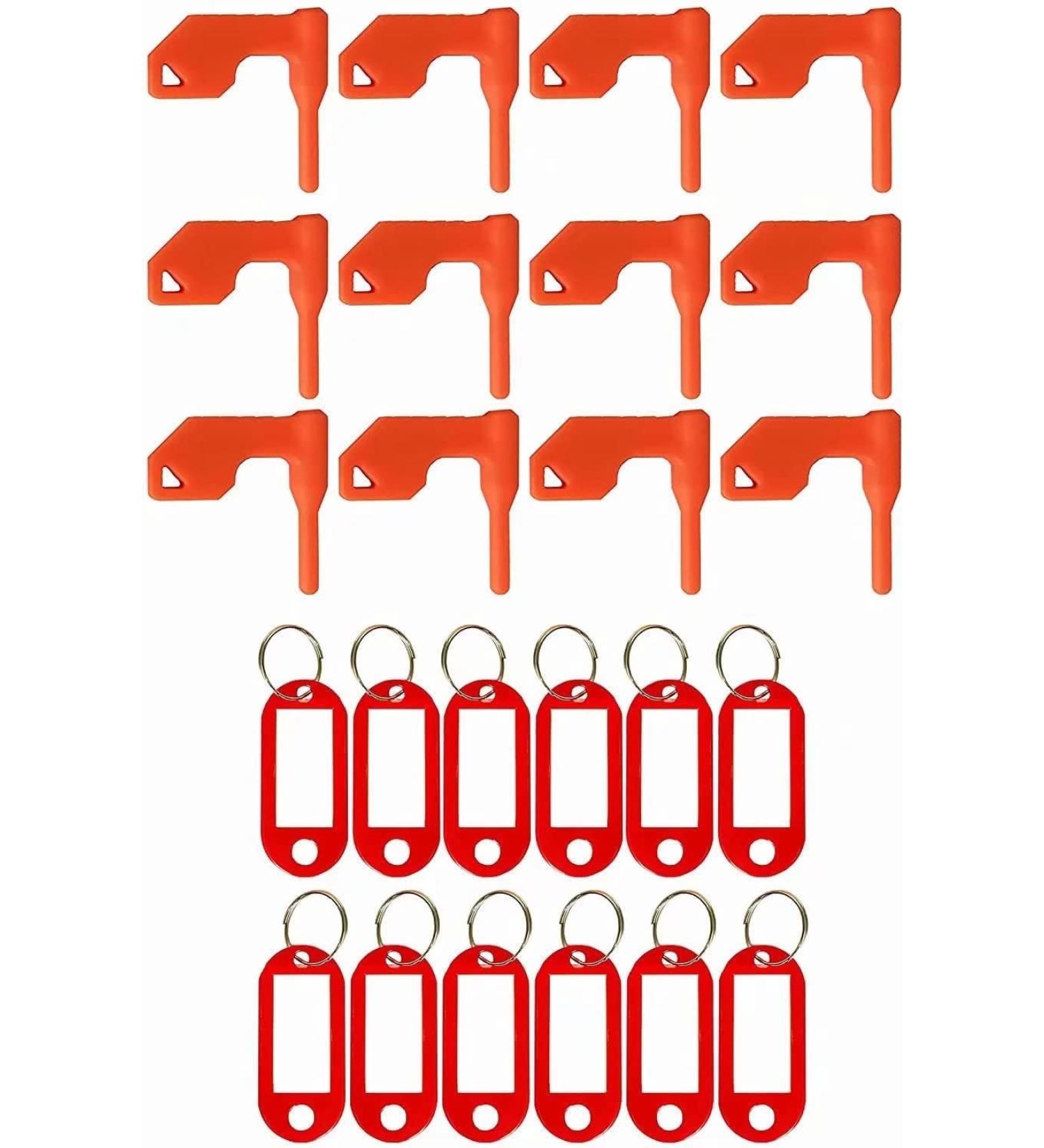 YINDIA Chamber Safety Gun Flags 12 Pack - Orange Flags with Red Key Chain Tags for Rifle, Handgun, Shotgun - Gun Range Necessities - Buy Online on GoSupps.com