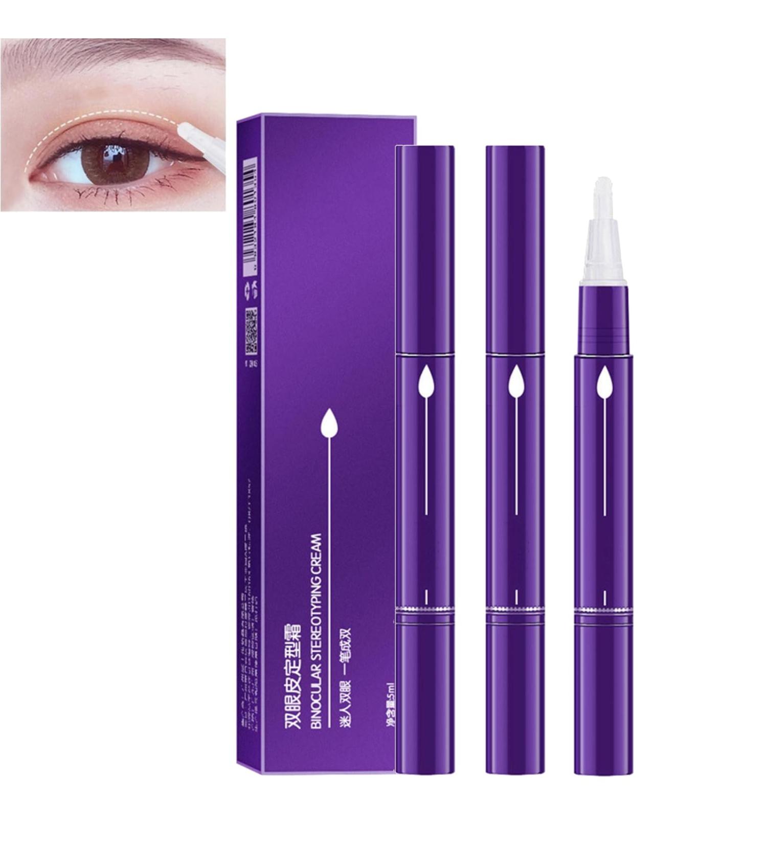 Double Eyelid Styling Cream Eyelid Glue Pen Instant Double Eyelid Pen Gel for Women Double Eyelid Pen Invisible Styling Cream Long-Lasting Effect (3PC) - Buy Online on GoSupps.com