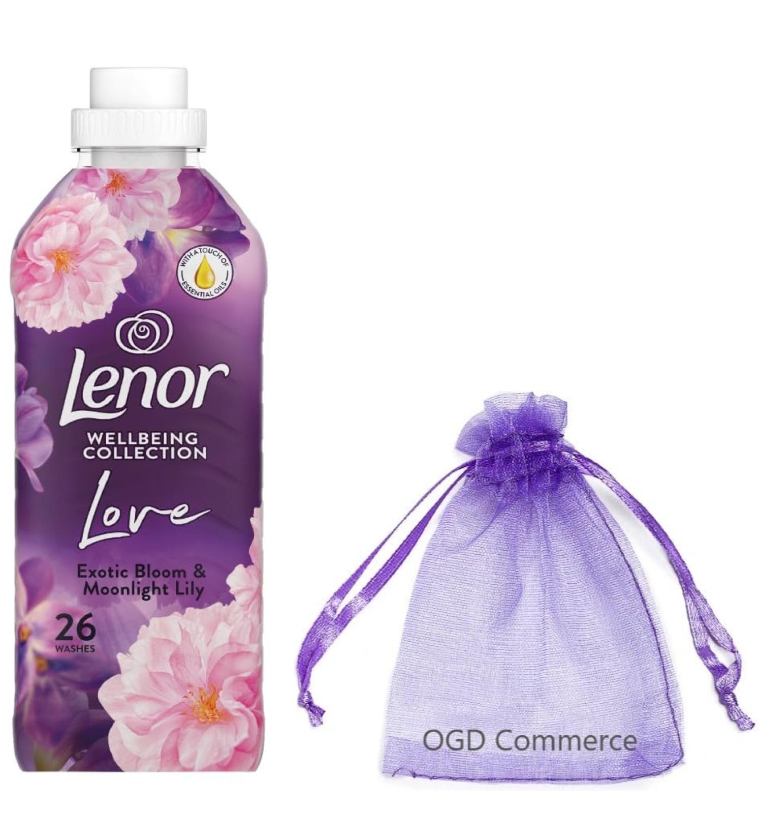 Lenor Fabric Conditioner 26 Washes 858ml Wellbeing Collection Exotic Bloom & Moonlight Lily Scent + for You: Organza Small Bag - Buy Online on GoSupps.com