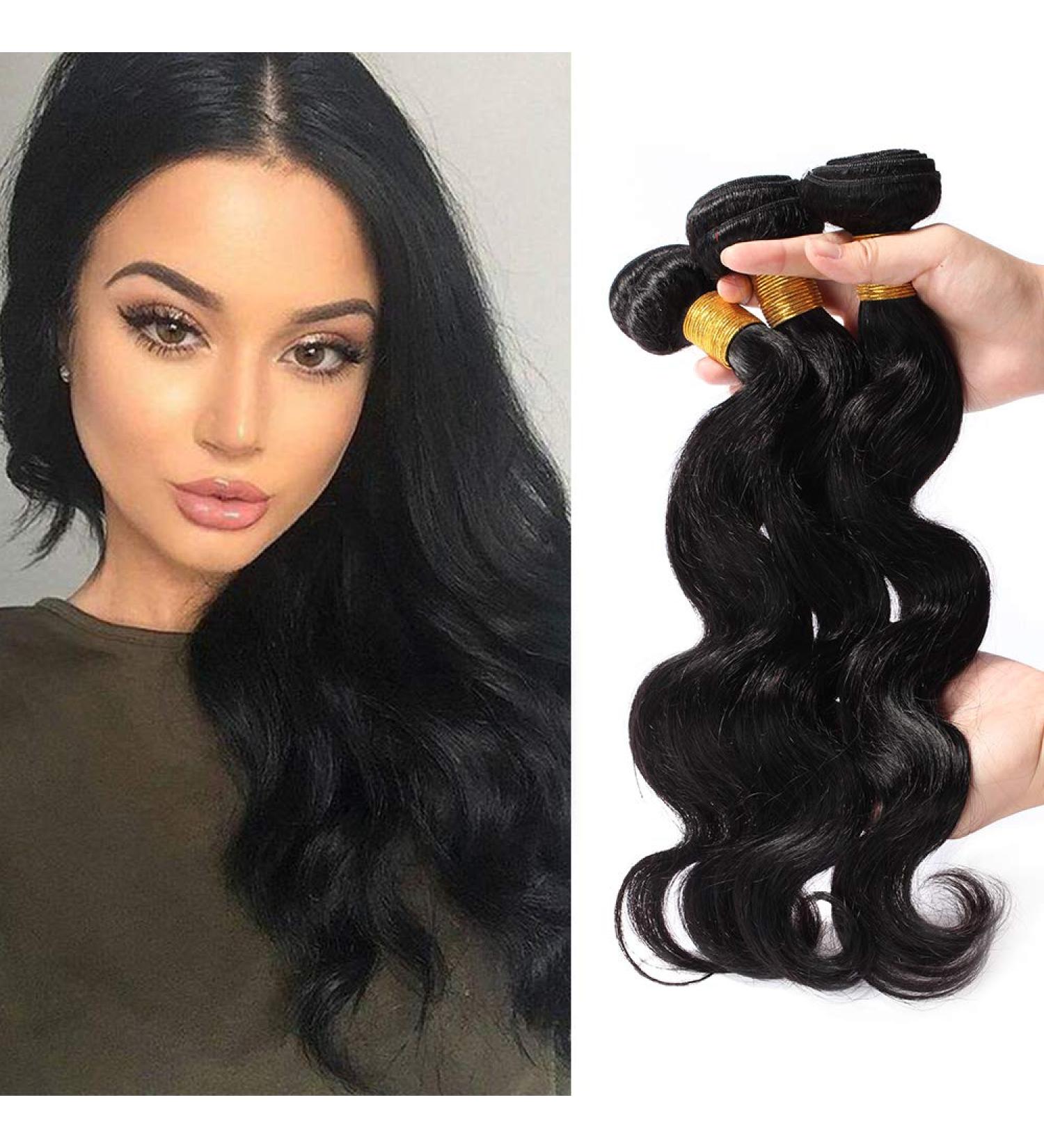 3 Bundles Brazilian Body Wave Hair Extensions - 100% Unprocessed Virgin Human Hair Weave (14 16 18 Inch) - International Shipping Available - Buy Online on GoSupps.com