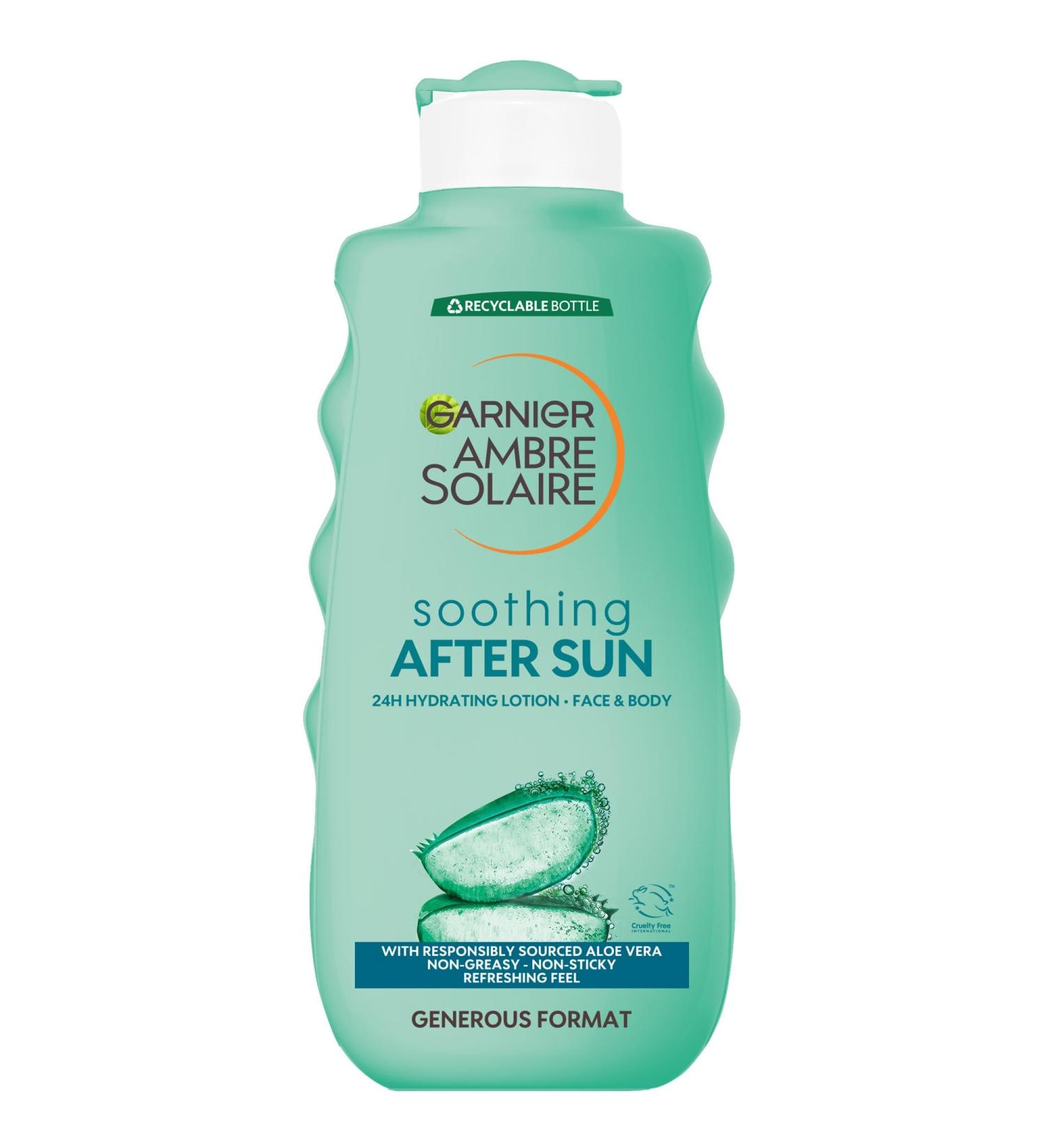 Garnier Ambre Solaire After Sun Lotion with Aloe Vera | Intense Rehydration | Instant Cooling Effect | 400 ml (Pack of 1) - Buy Online on GoSupps.com