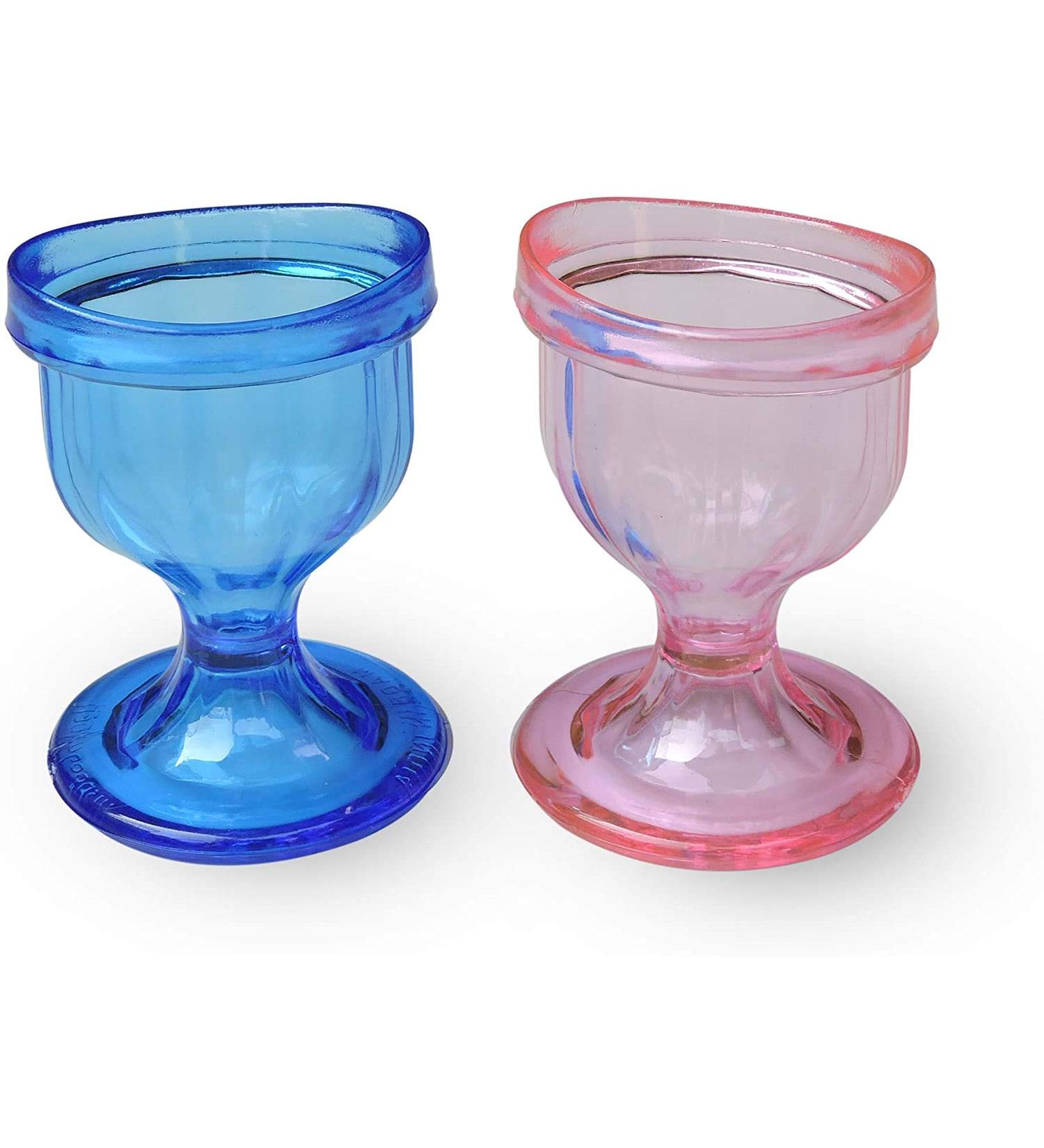 Set of 2 Blue and Pink Eye Wash Cups for Gentle and Effective Eye Cleansing - Buy Online on GoSupps.com