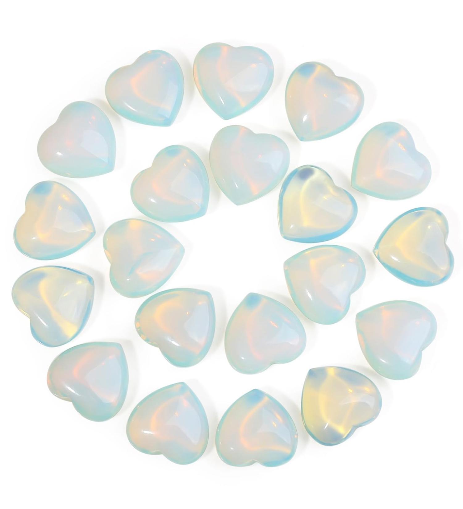 MAIBAOTA Opal Healing Crystals Gemstones Pocket Gifts Heart-Shaped Nature Spiritual Energy for Women Men Reiki Divination Balancing Yoga Meditation 10PCS - Buy Online on GoSupps.com