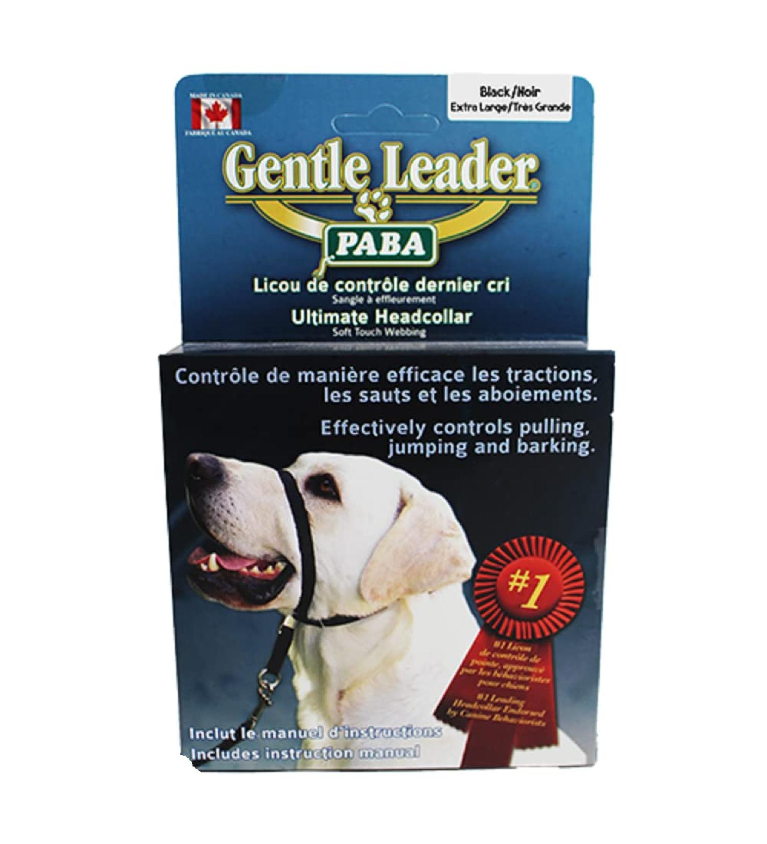 PABA Gentle Leader Ultimate Head Collar with Soft Touch Webbing Black Over 59kg (Extra-Large) - Buy Online on GoSupps.com