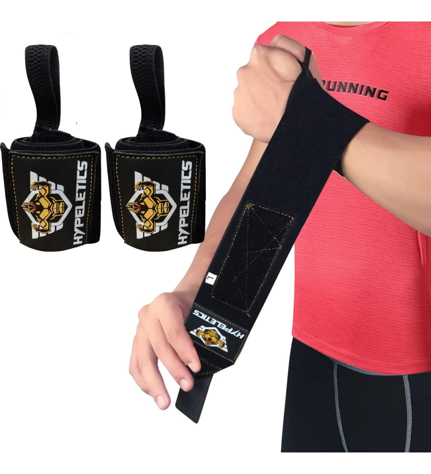 HYPELETICS 18 Competition Grade Weightlifting Wrist Wraps - Support for Workouts & Wrist Pain - Black Wrist Brace - Buy Online on GoSupps.com