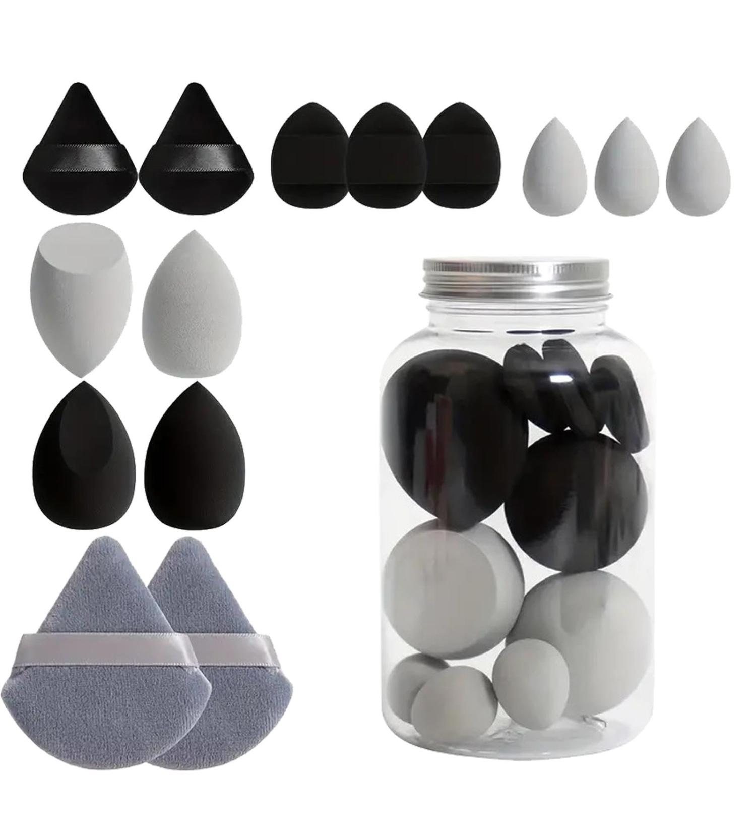 Wontool Makeup Puff - Blender Beauty Set | Portable Makeup Puff Blender Sponges Powder Puff for Blending Foundation Cream Black - Buy Online on GoSupps.com