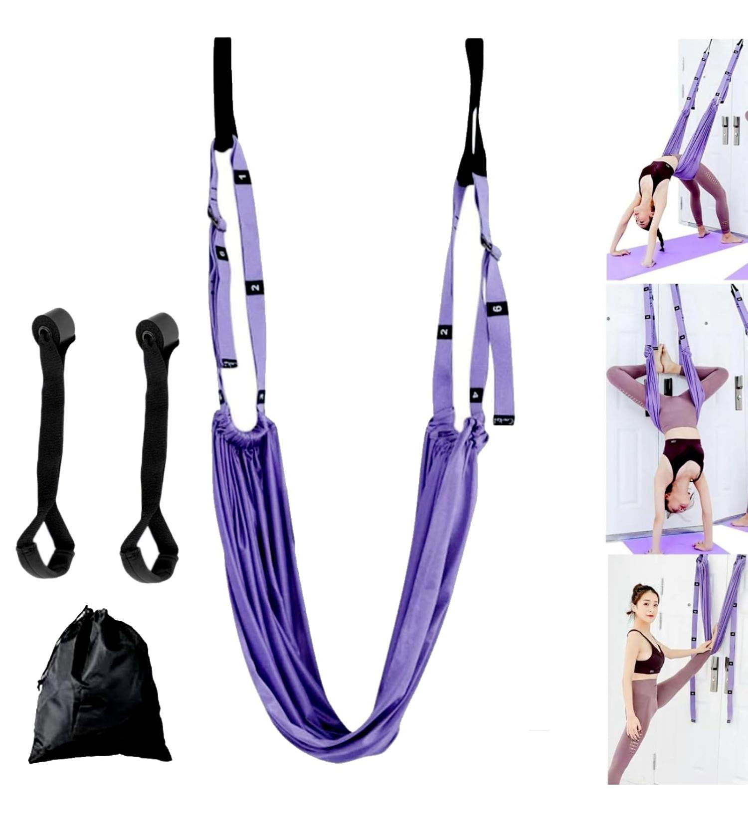 Wavata Aerial Yoga Hammock - Nylon Yoga Swing for Ballet Pilates & Gymnastics | Purple Anti-Gravity Loop for Flexibility Training - Buy Online on GoSupps.com