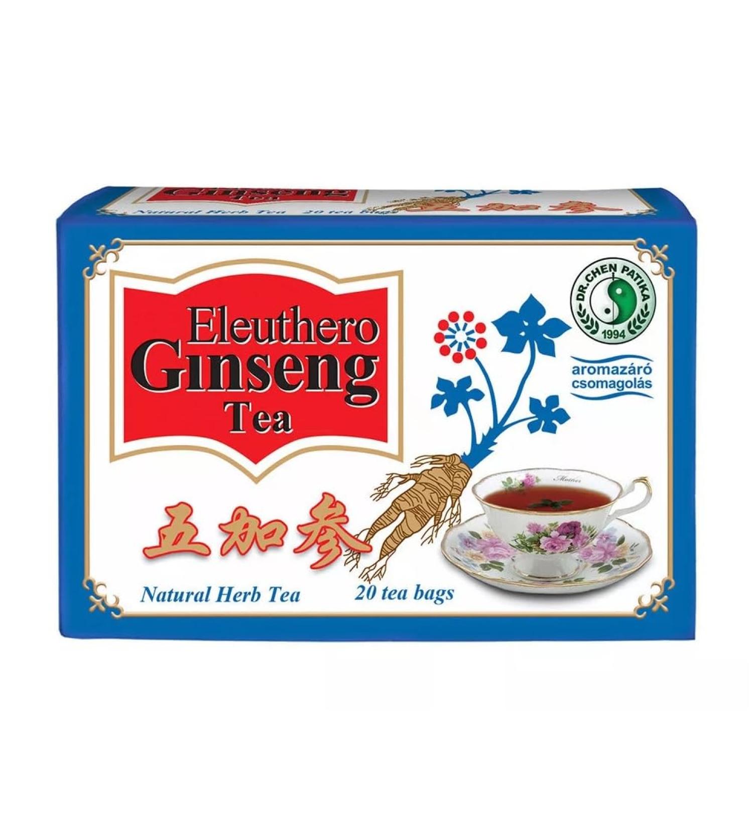 Dr Chen Eleuthero Siberian Ginseng Root with Green Tea Traditional Natural Herbal Tea Blend 20 Teabags - Buy Online on GoSupps.com