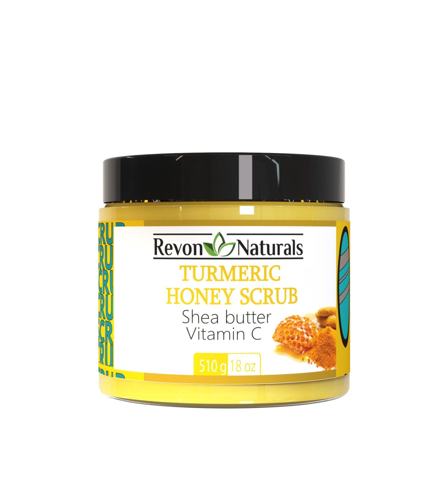 Revon Naturals Turmeric & Honey Scrub - Natural Body Exfoliator with Shea Butter & Vitamin C | Nourish & Moisturize Dry Skin Internationally - Buy Online on GoSupps.com