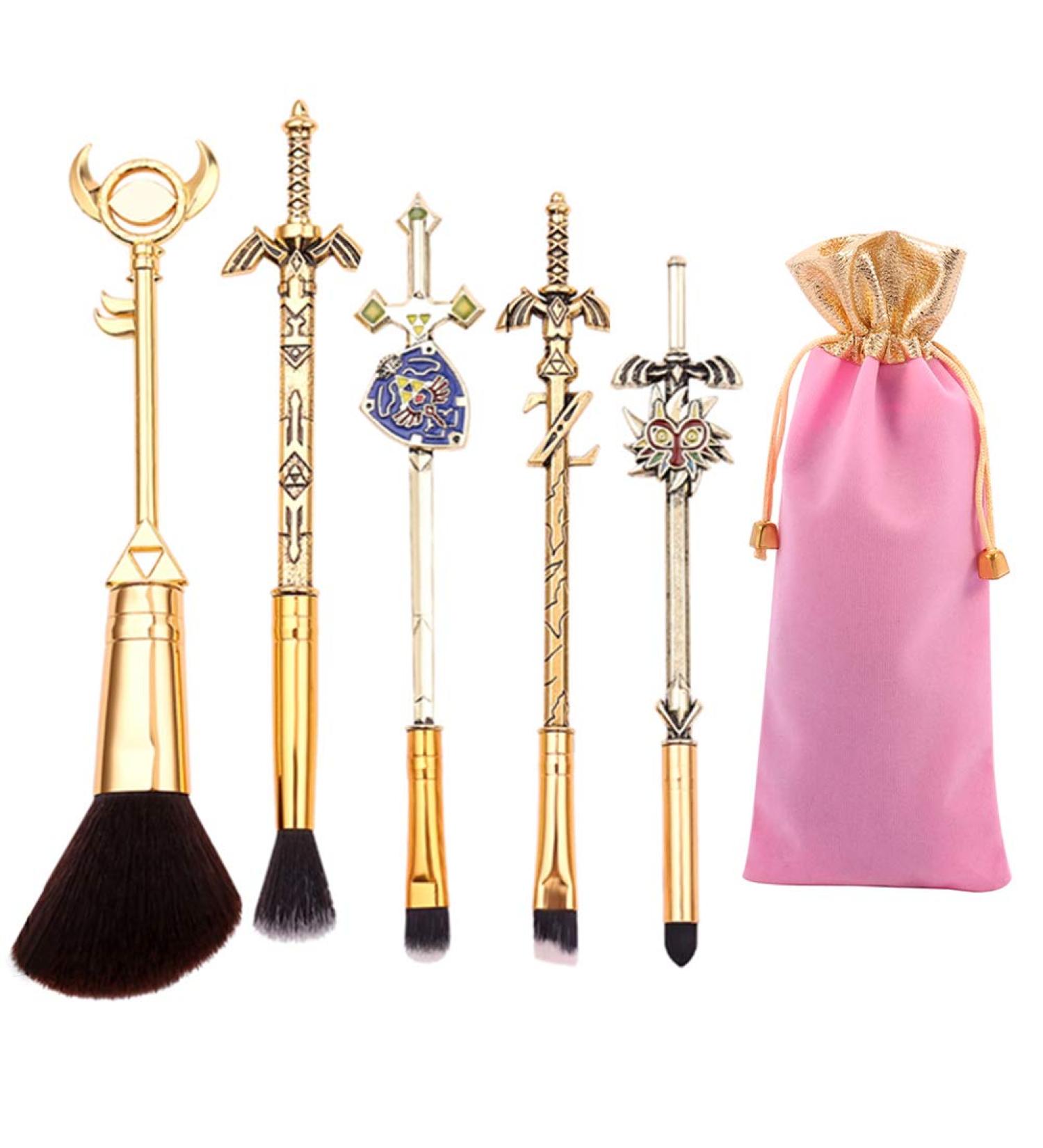 Dan & Dre 5-Part Make-Up Brush Set - The Legend of Zelda | Perfect Cosplay Gift | Women's Cosmetics with Storage Bag - Buy Online on GoSupps.com